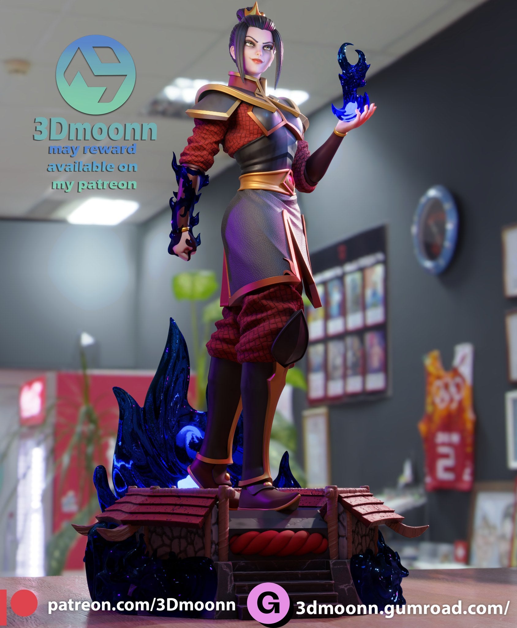 Azula Avatar The Last Airbender resin figure by 3Dmoonn — studio preview
