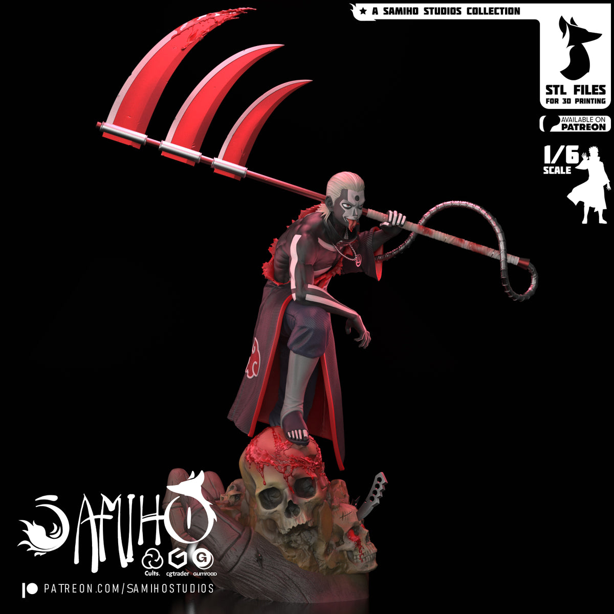 Hidan Naruto resin figure by Samiho Studios — studio preview