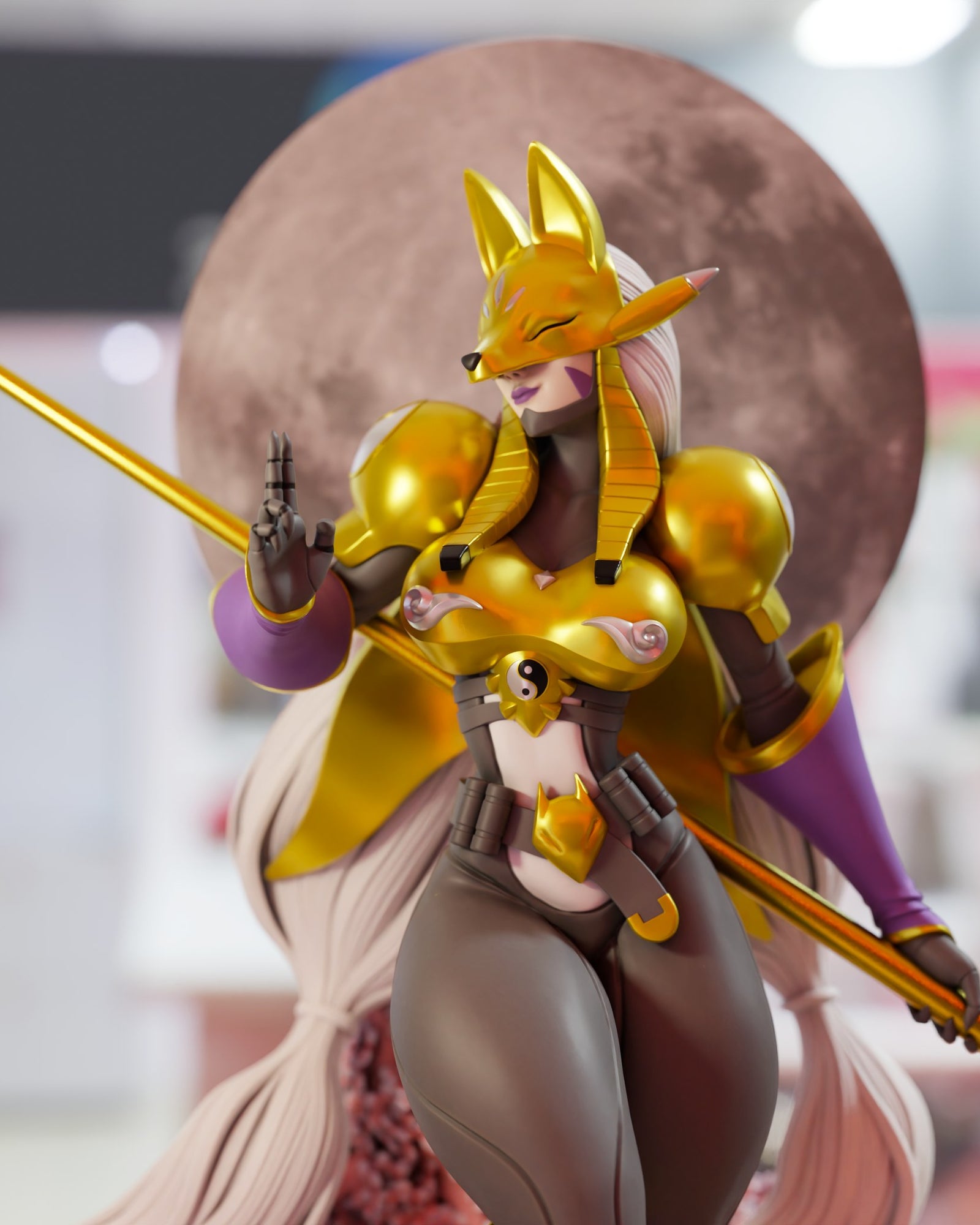 Sakuyamon Digimon resin figure by 3Dmoonn — studio preview 2