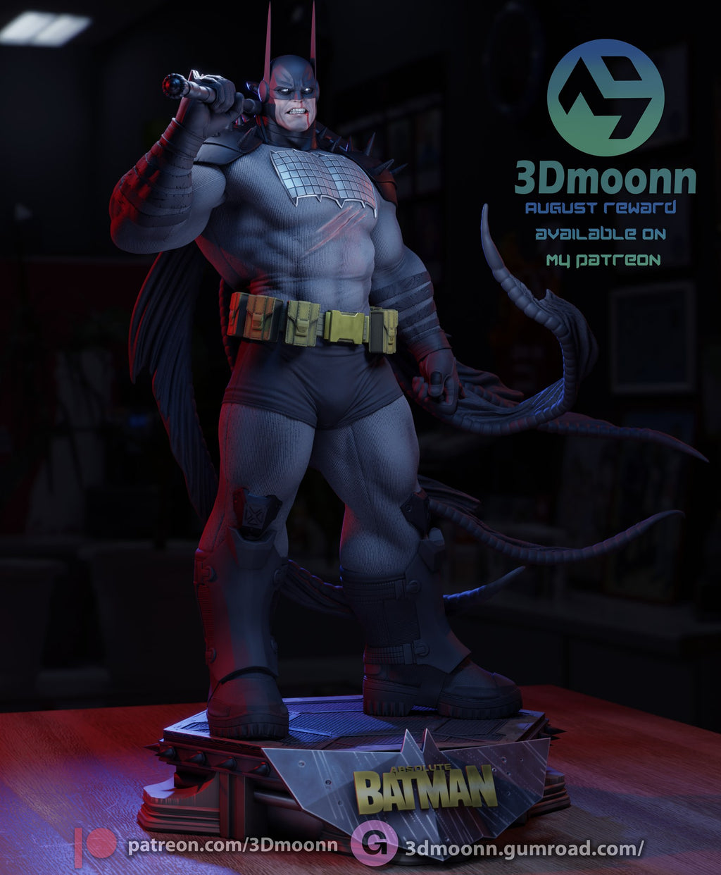 Batman DC resin figure by 3Dmoonn — studio preview