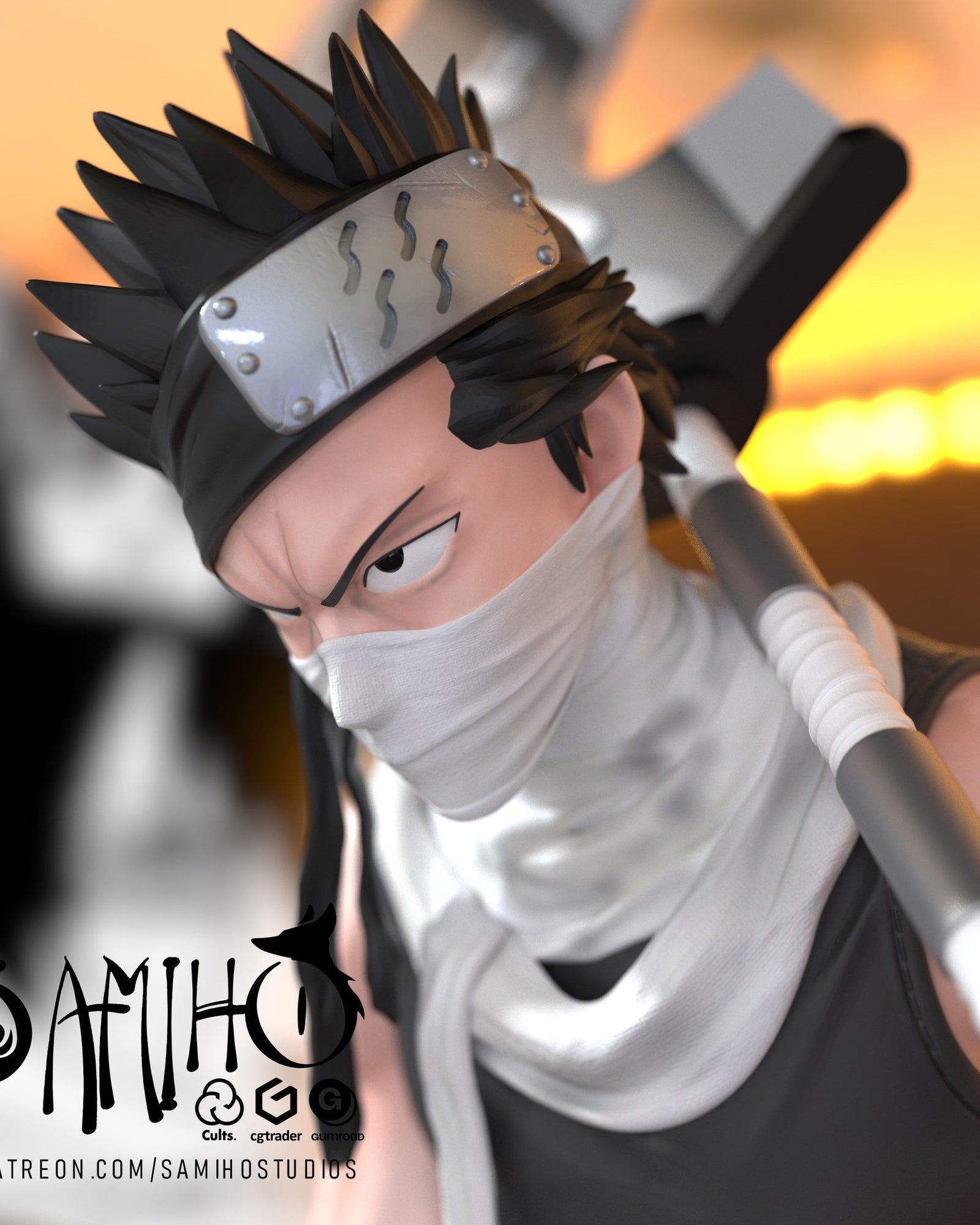 Zabuza Momochi Naruto resin figure by Samiho Studios — studio preview