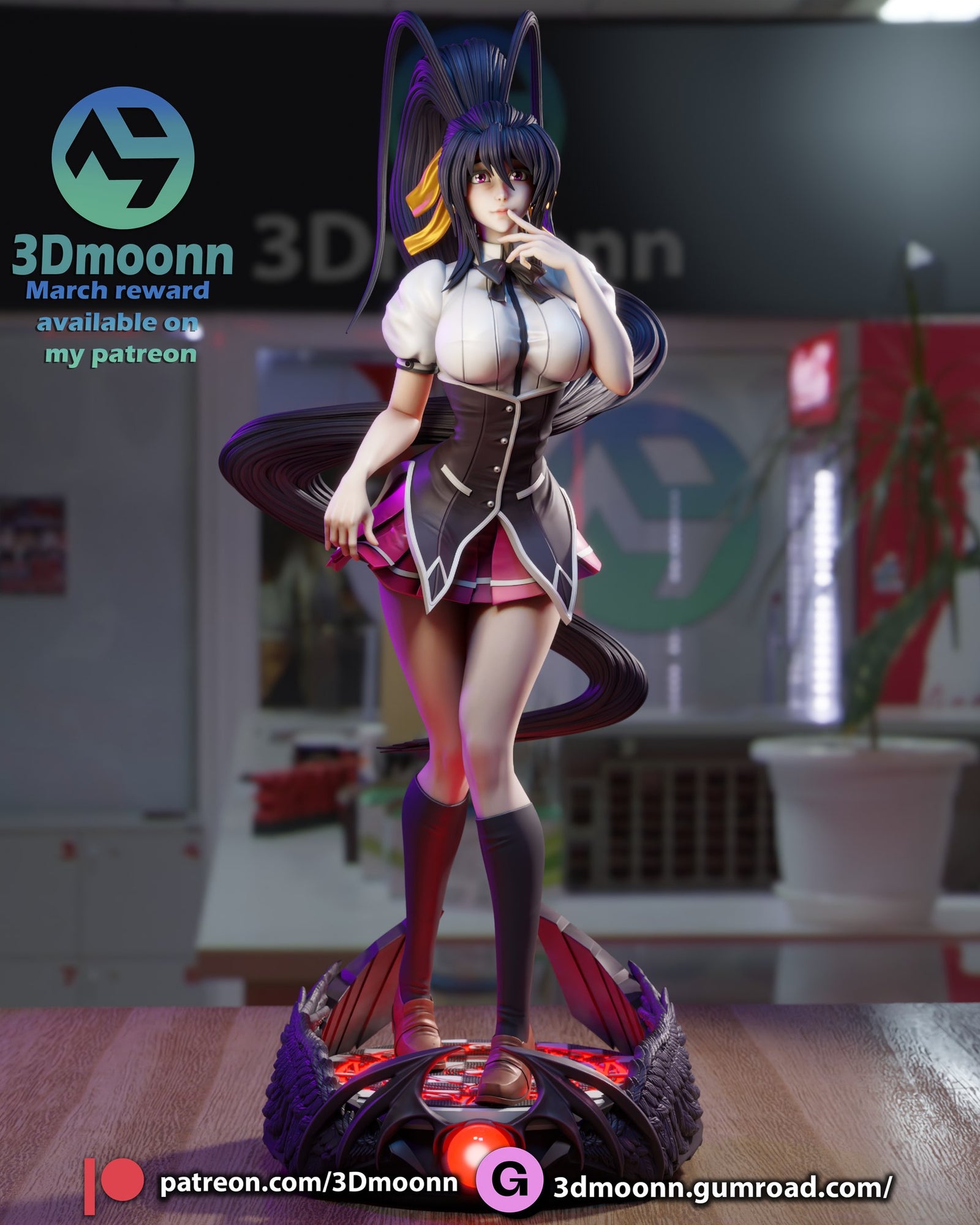Akeno Himejima High School DxD resin figure by 3Dmoonn — studio preview 2