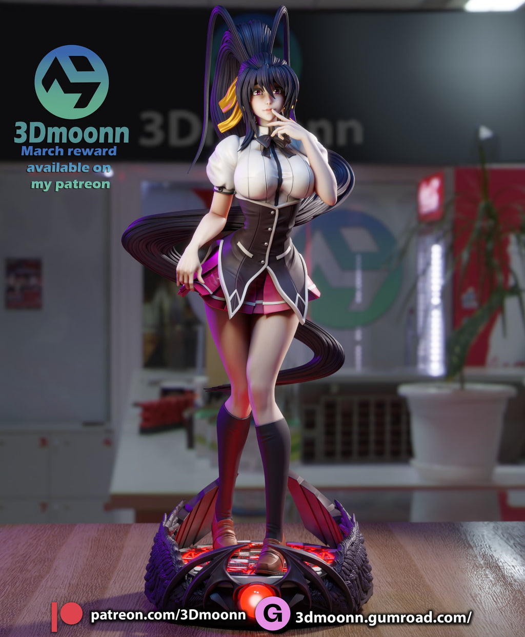 Akeno Himejima High School DxD resin figure by 3Dmoonn — studio preview 2