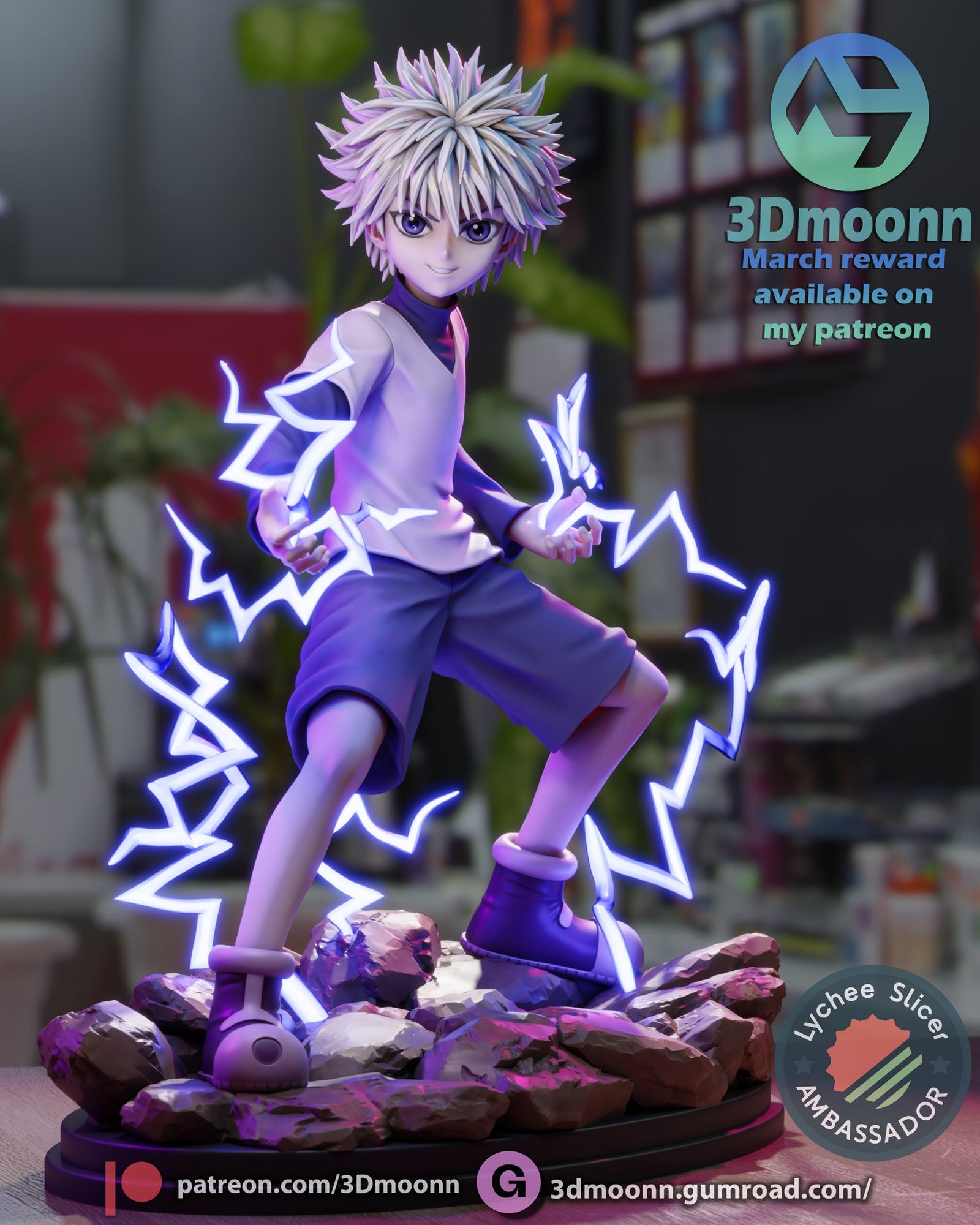 Killua Zoldyck Hunter x Hunter resin figure by 3Dmoonn — studio preview
