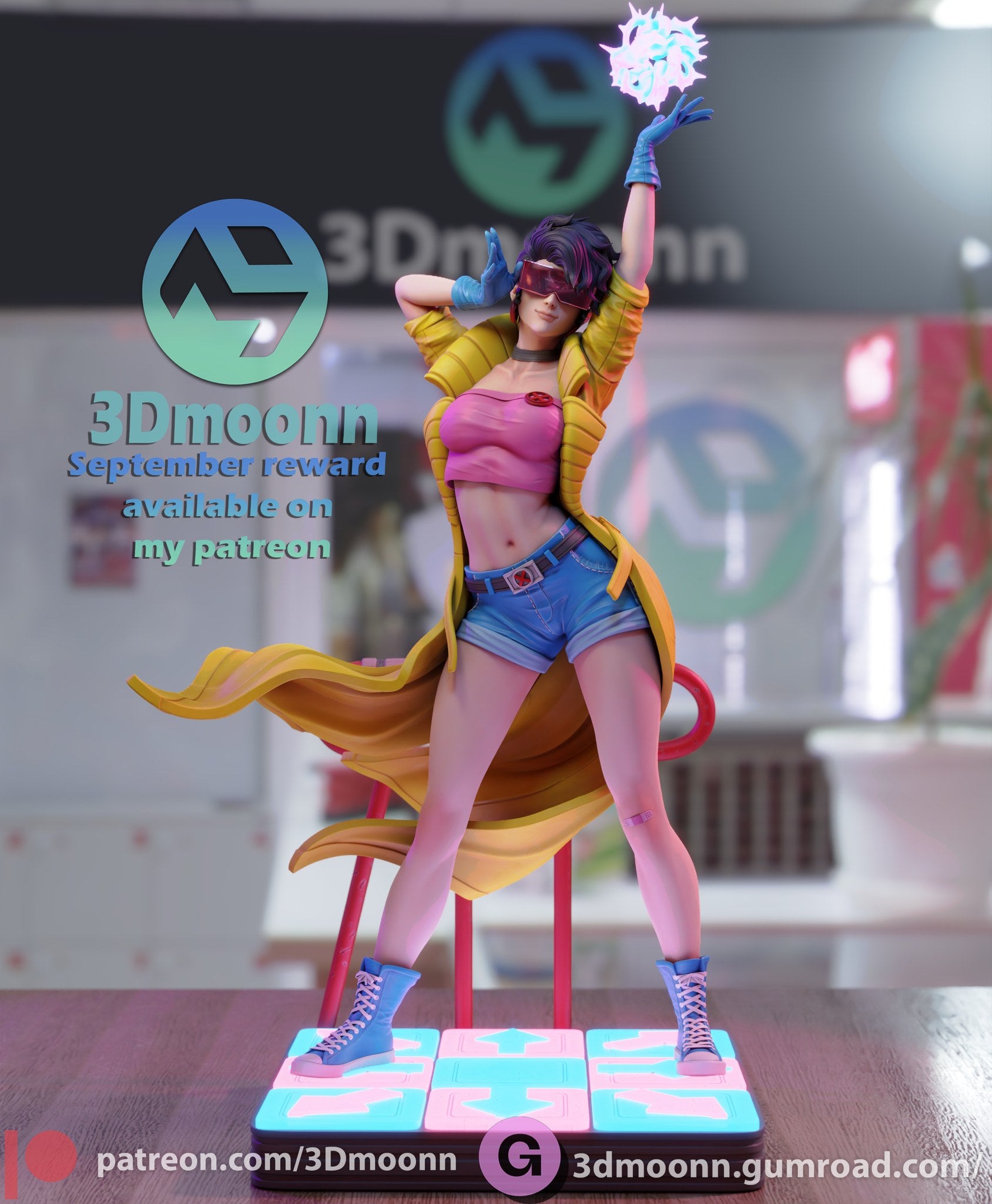 Jubilee Marvel resin figure by 3Dmoonn — studio preview