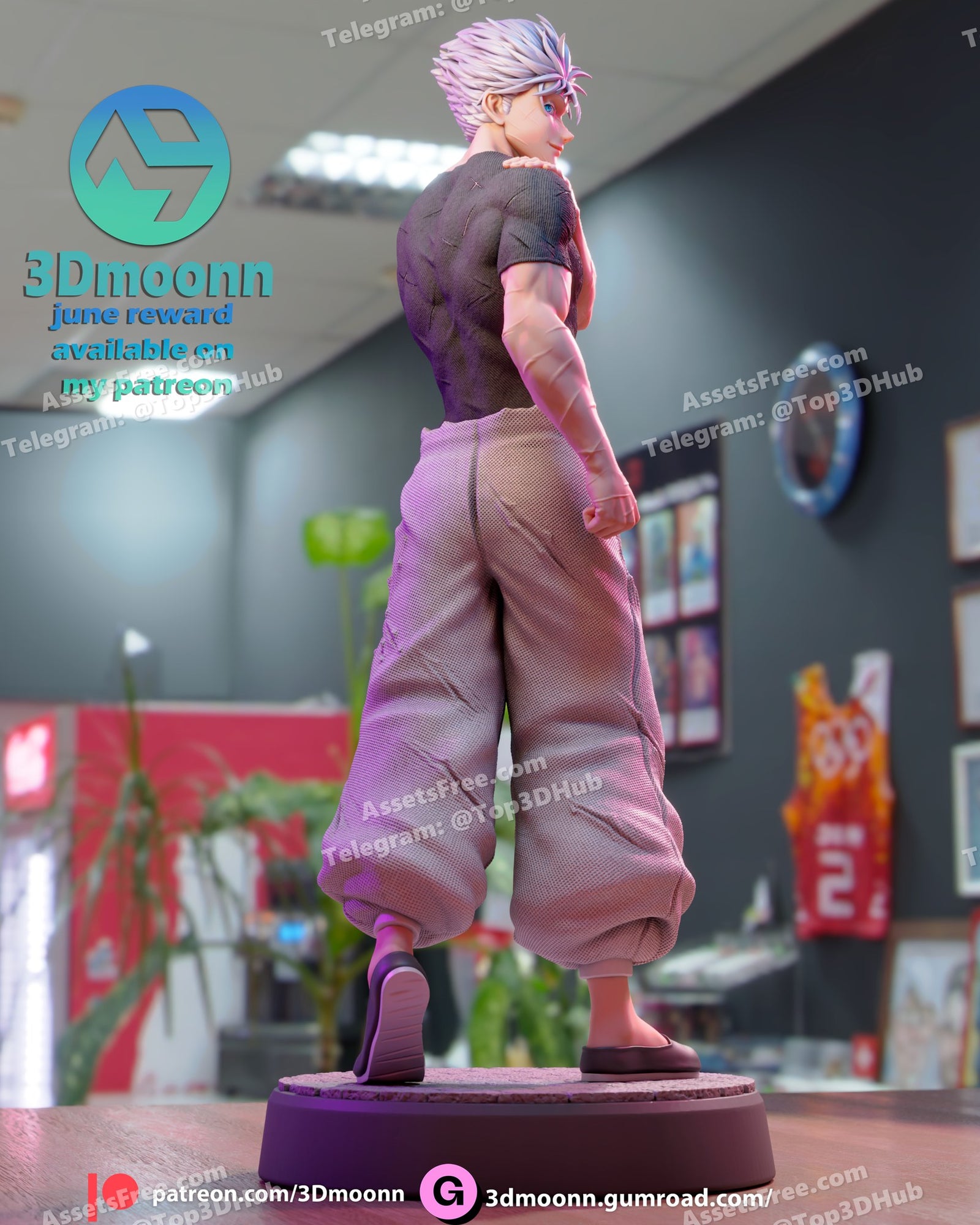 Gojo Jujutsu Kaisen resin figure by 3Dmoonn — studio preview