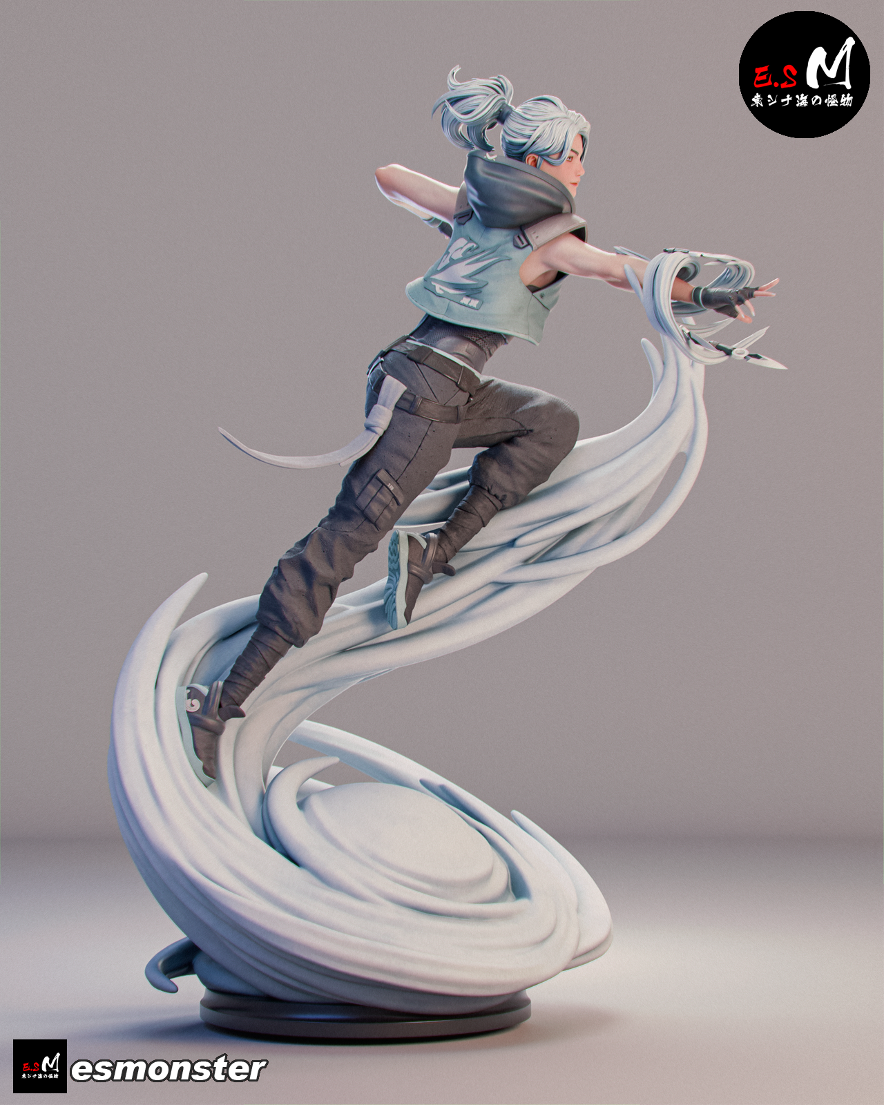 Jett Valorant resin figure — studio preview
