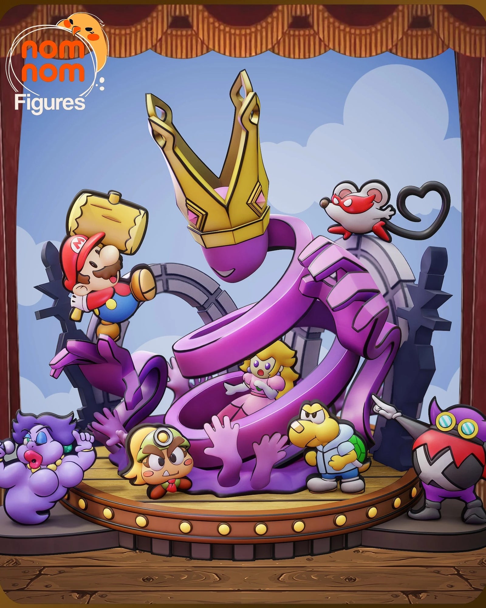 Paper Mario Super Mario Chibi resin figure by NomNom Figures — studio preview 1