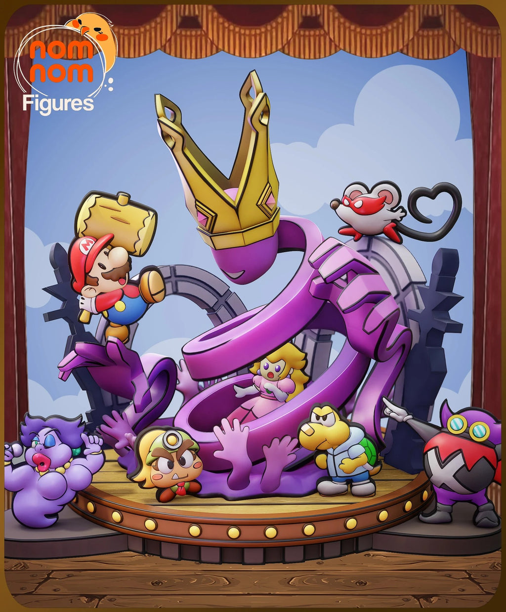 Paper Mario Super Mario Chibi resin figure by NomNom Figures — studio preview 1