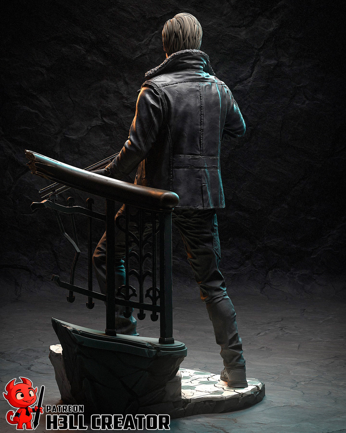 Leon S. Kennedy (Resident Evil) resin figure by h3LLcreator — studio render 9