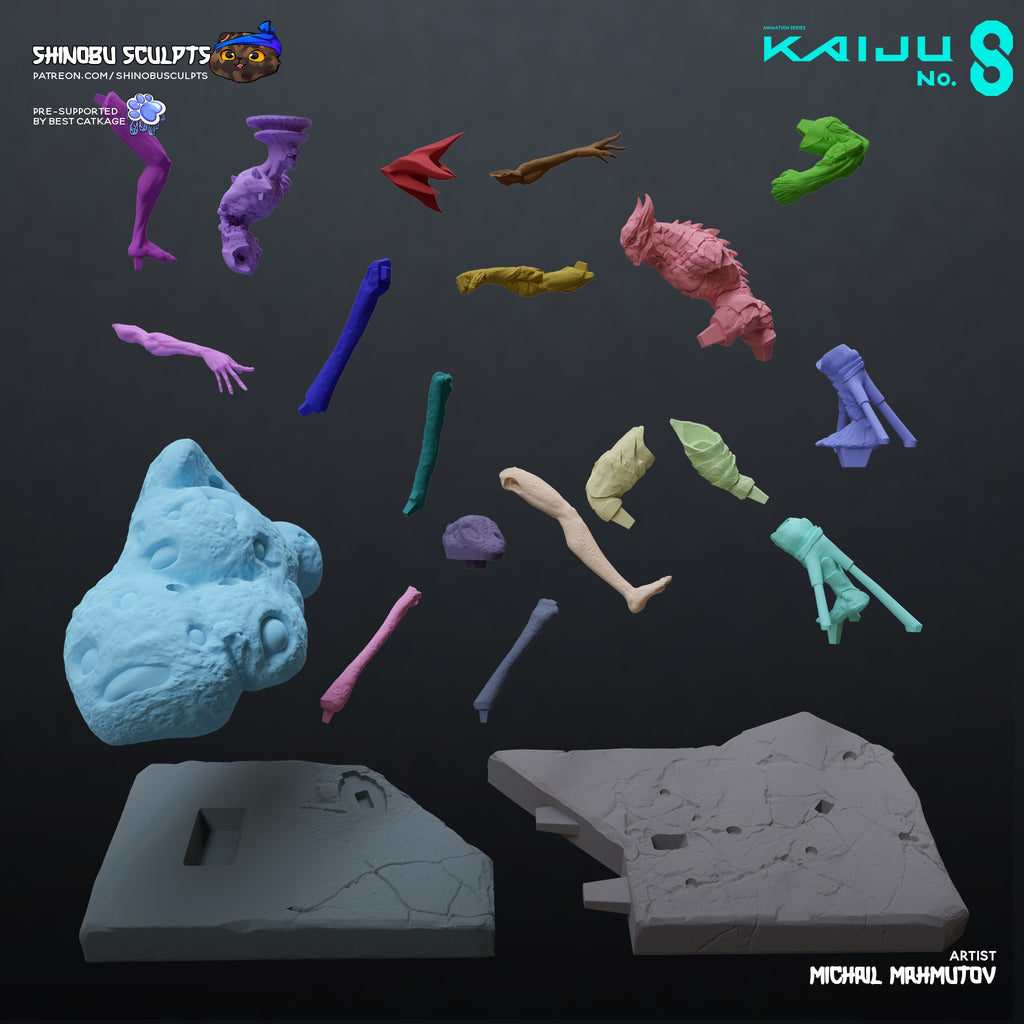 Kaiju No. 8 + Kaiju No. 9 (Kaiju No. 8) resin figure by Shinobu Sculpts — studio render 7