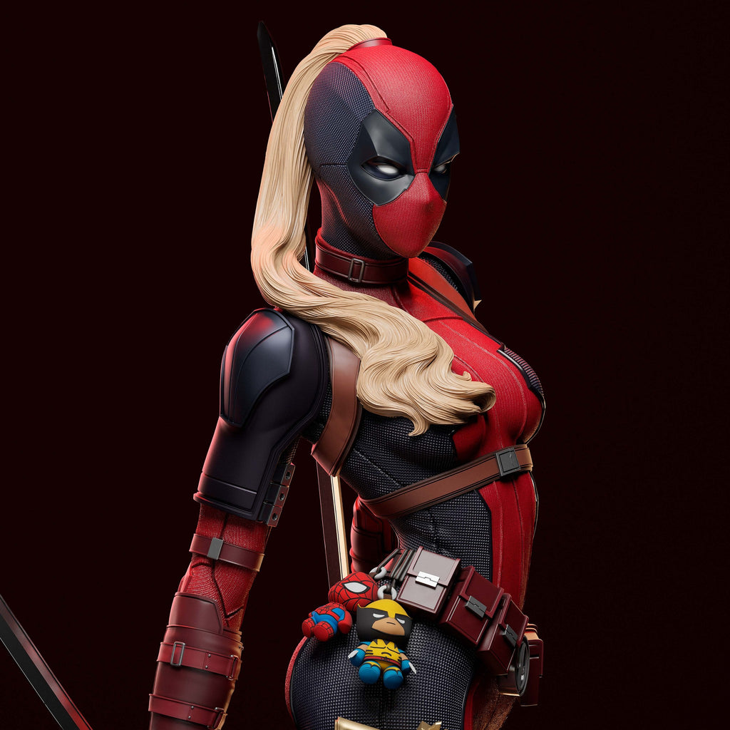 Lady Deadpool (Marvel) resin figure by Abe3D — studio render 6