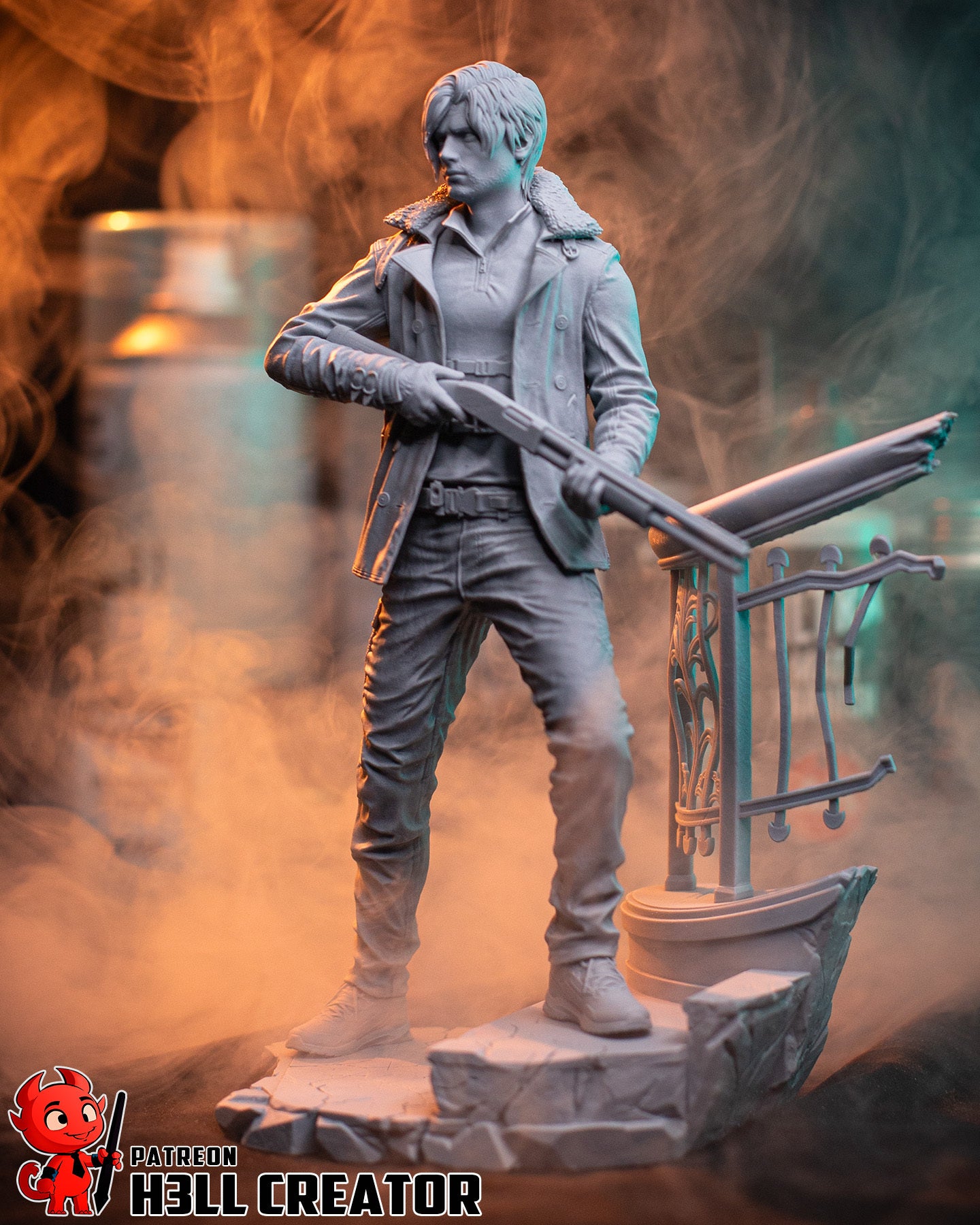 Leon S. Kennedy (Resident Evil) resin figure by h3LLcreator — studio render 12