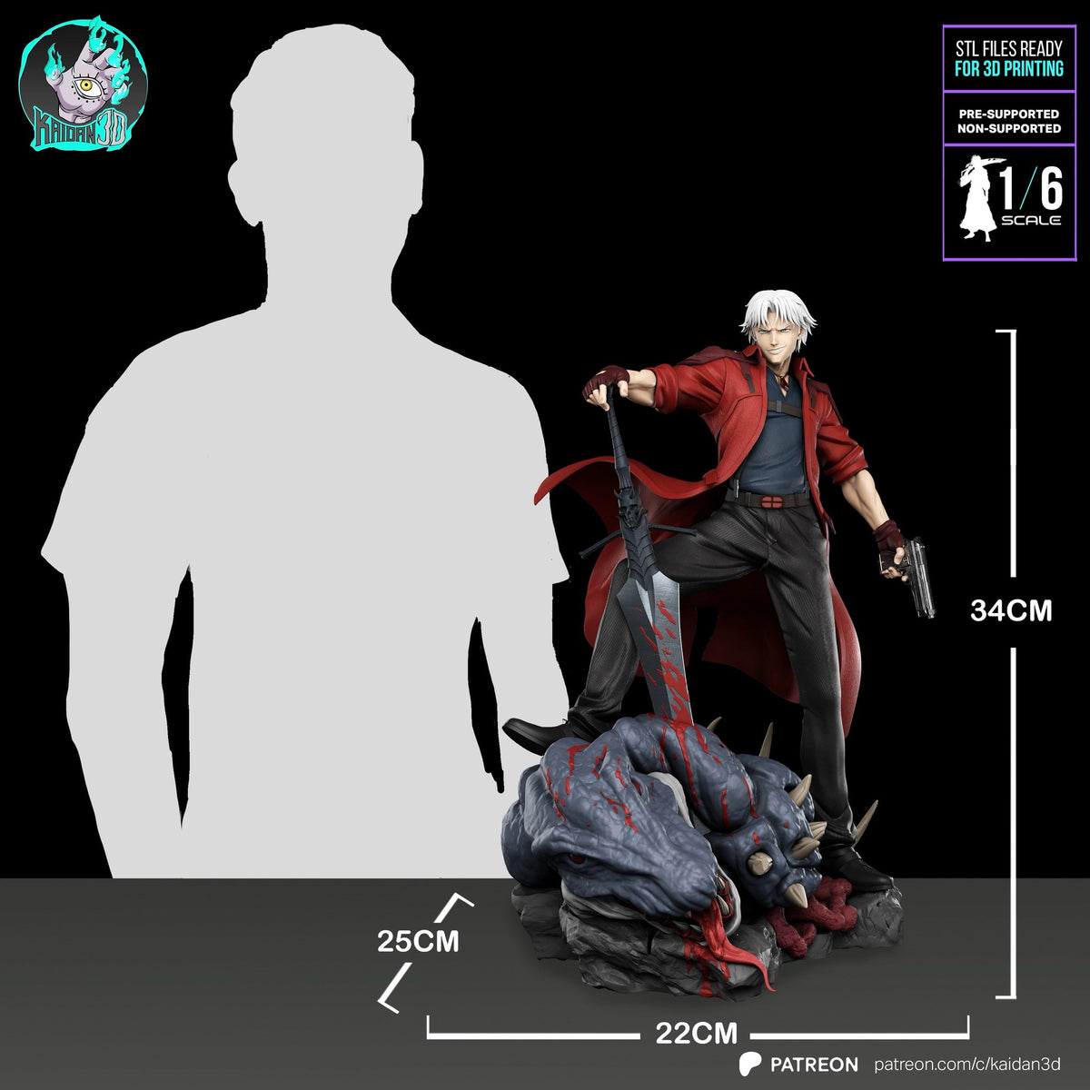 Dante (Devil May Cry) resin figure by Kaidan 3D — studio render 8