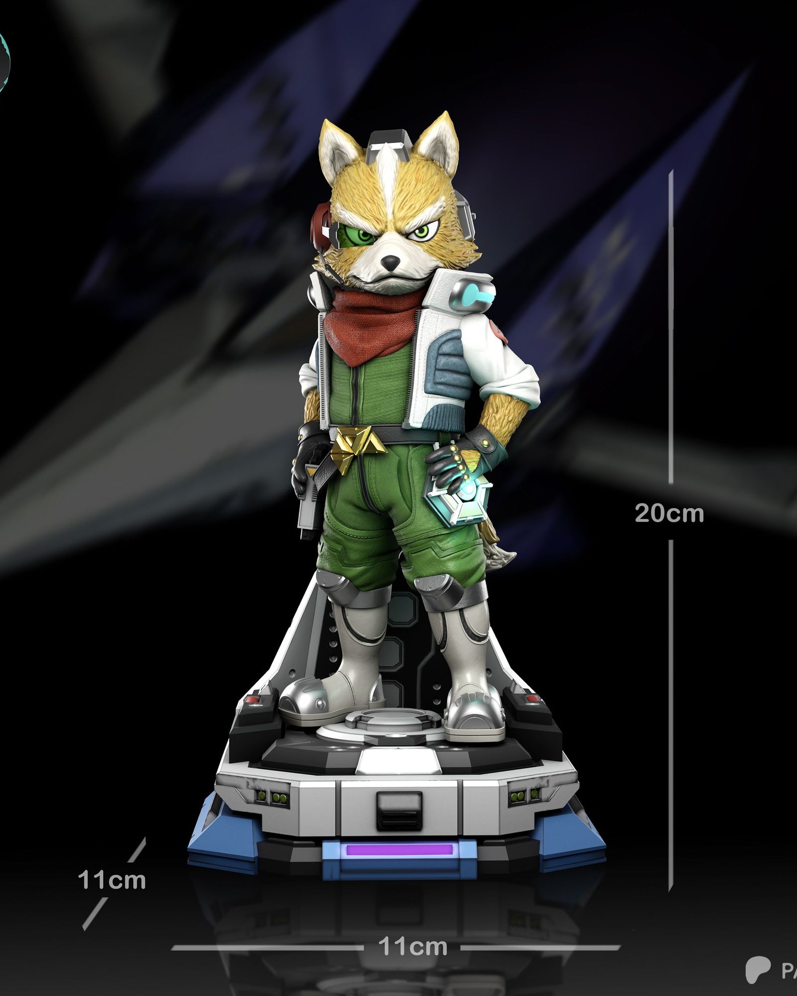 Fox McCloud (Star Fox) resin figure by Kaidan 3D — studio render 4