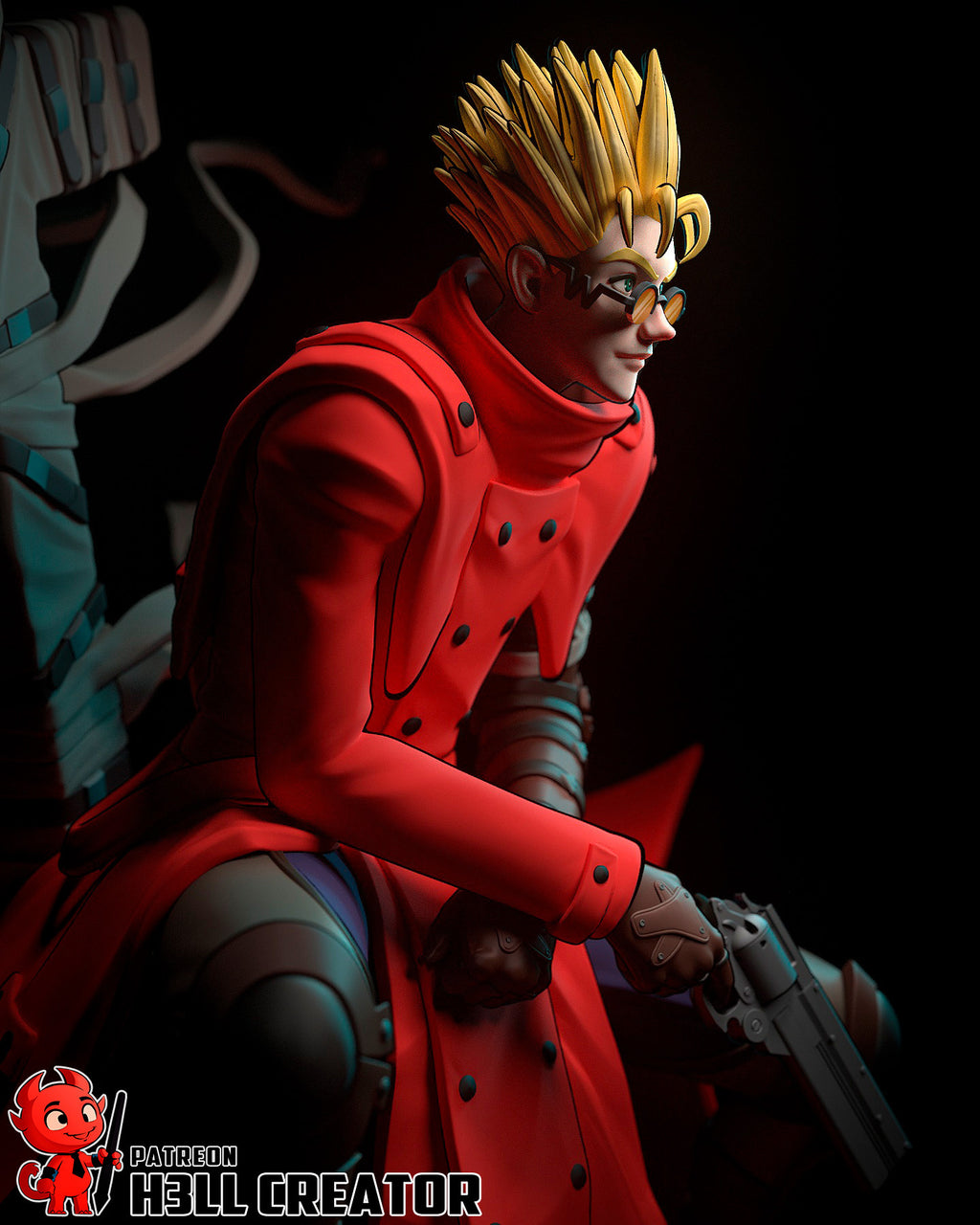 Vash the Stampede (Trigun) resin figure by h3LLcreator — studio render 6
