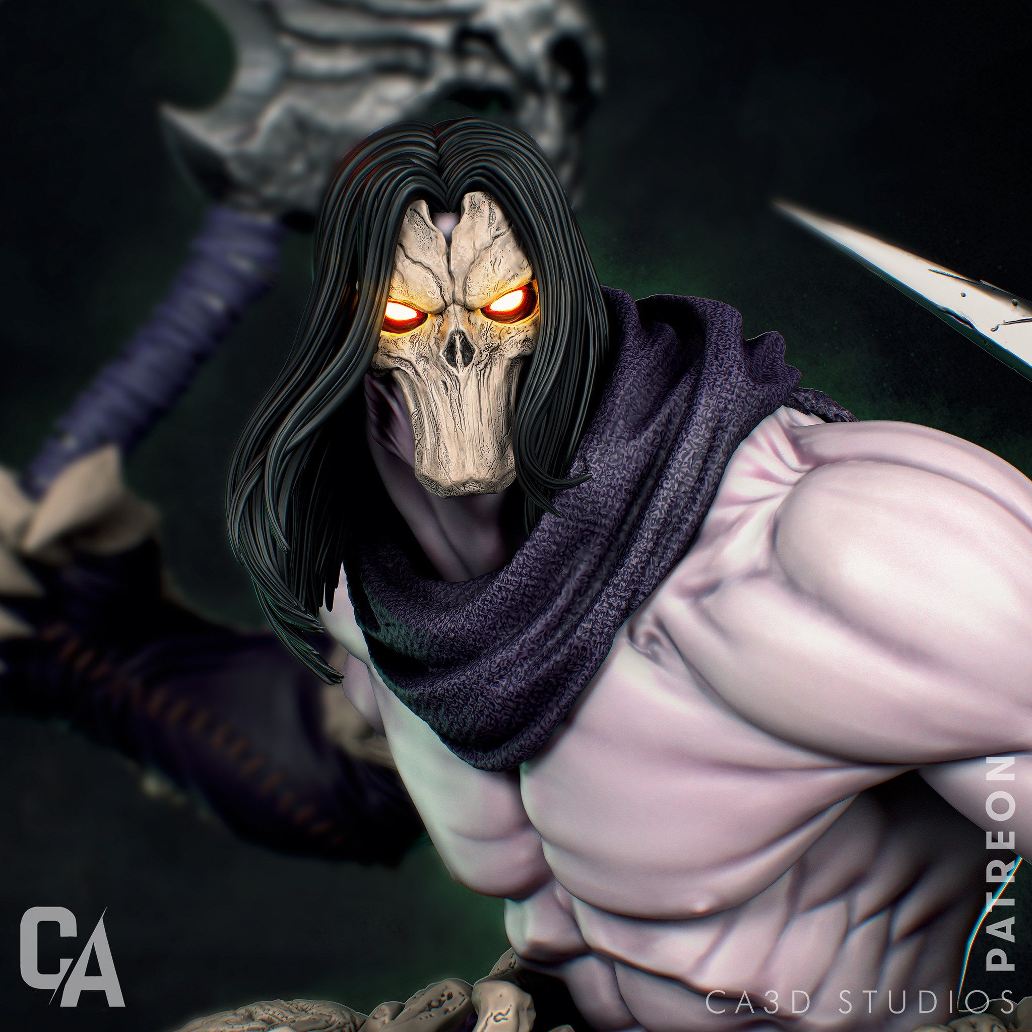 Death Darksiders II resin figure by CA 3D Studios — studio preview 1