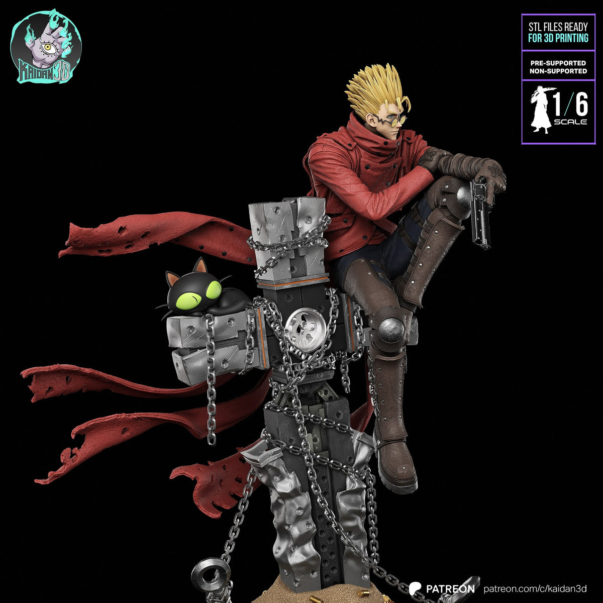 Vash the Stampede (Trigun) resin figure by Kaidan 3D — studio render 4