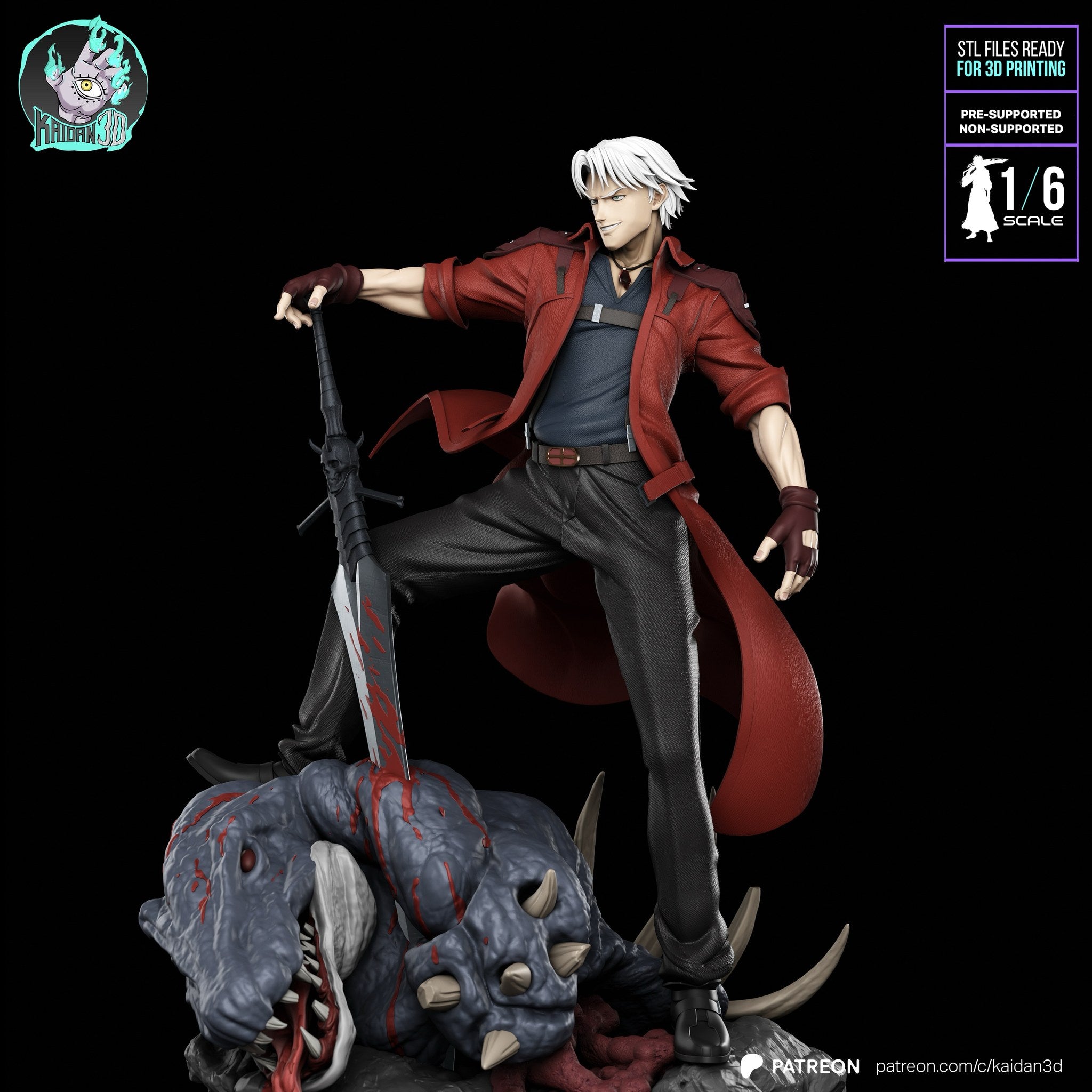Dante (Devil May Cry) resin figure by Kaidan 3D — studio render 4