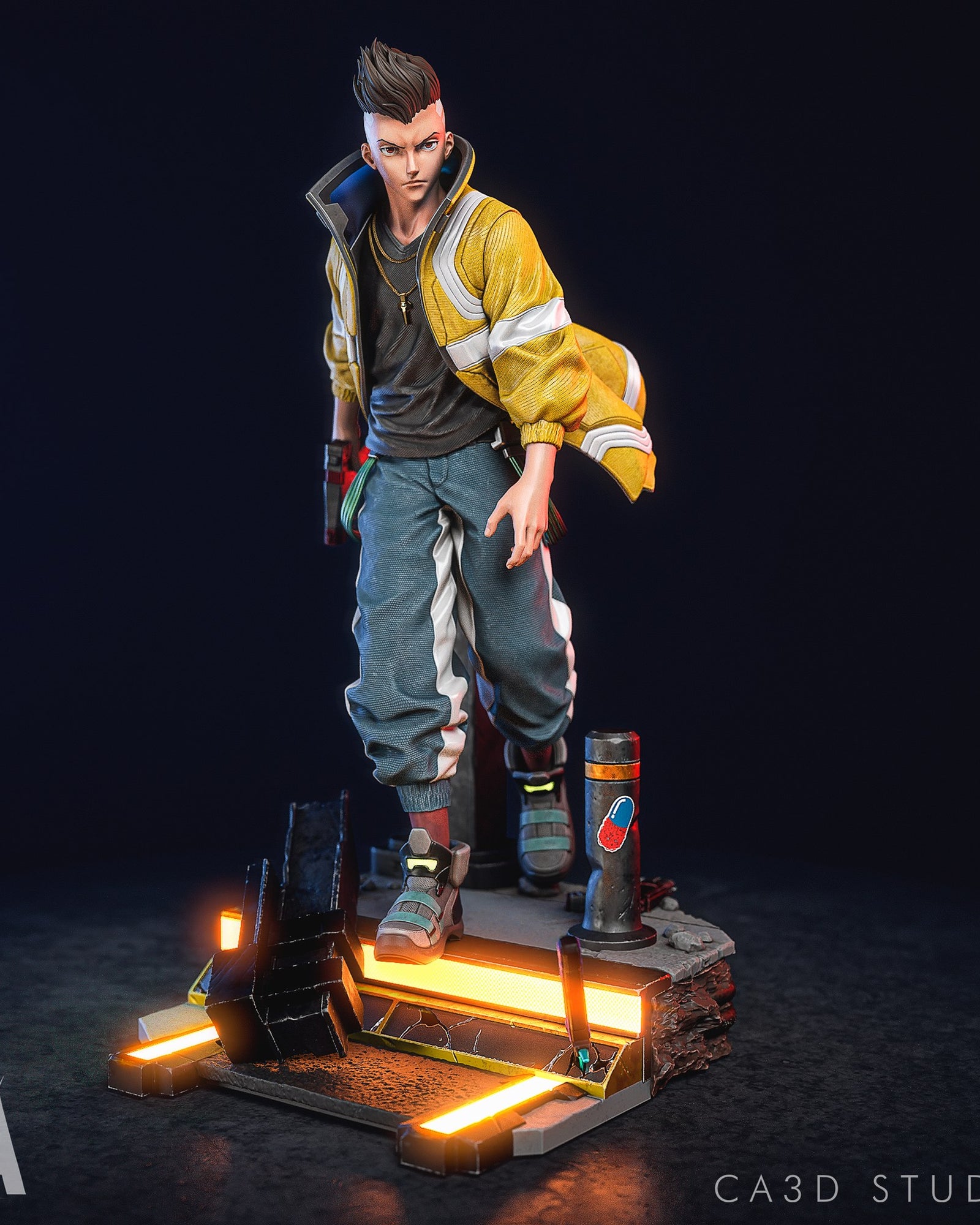 David Martinez Cyberpunk Edgerunners resin figure by CA 3D Studios — studio preview 3