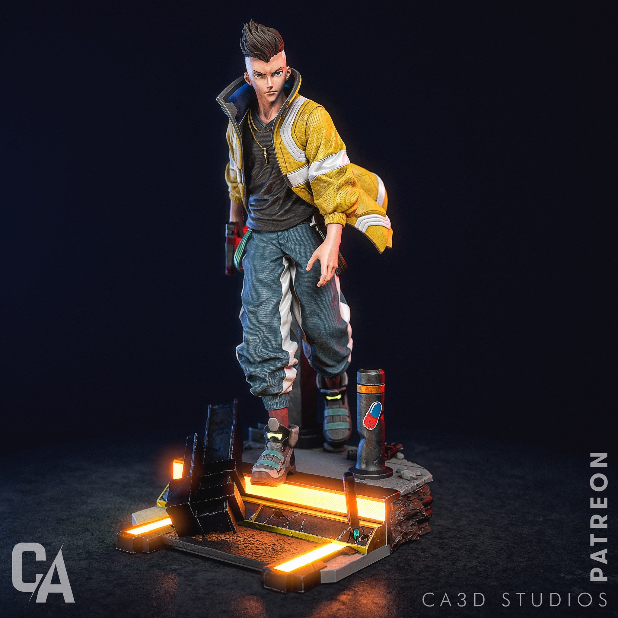 David Martinez Cyberpunk Edgerunners resin figure by CA 3D Studios — studio preview 3