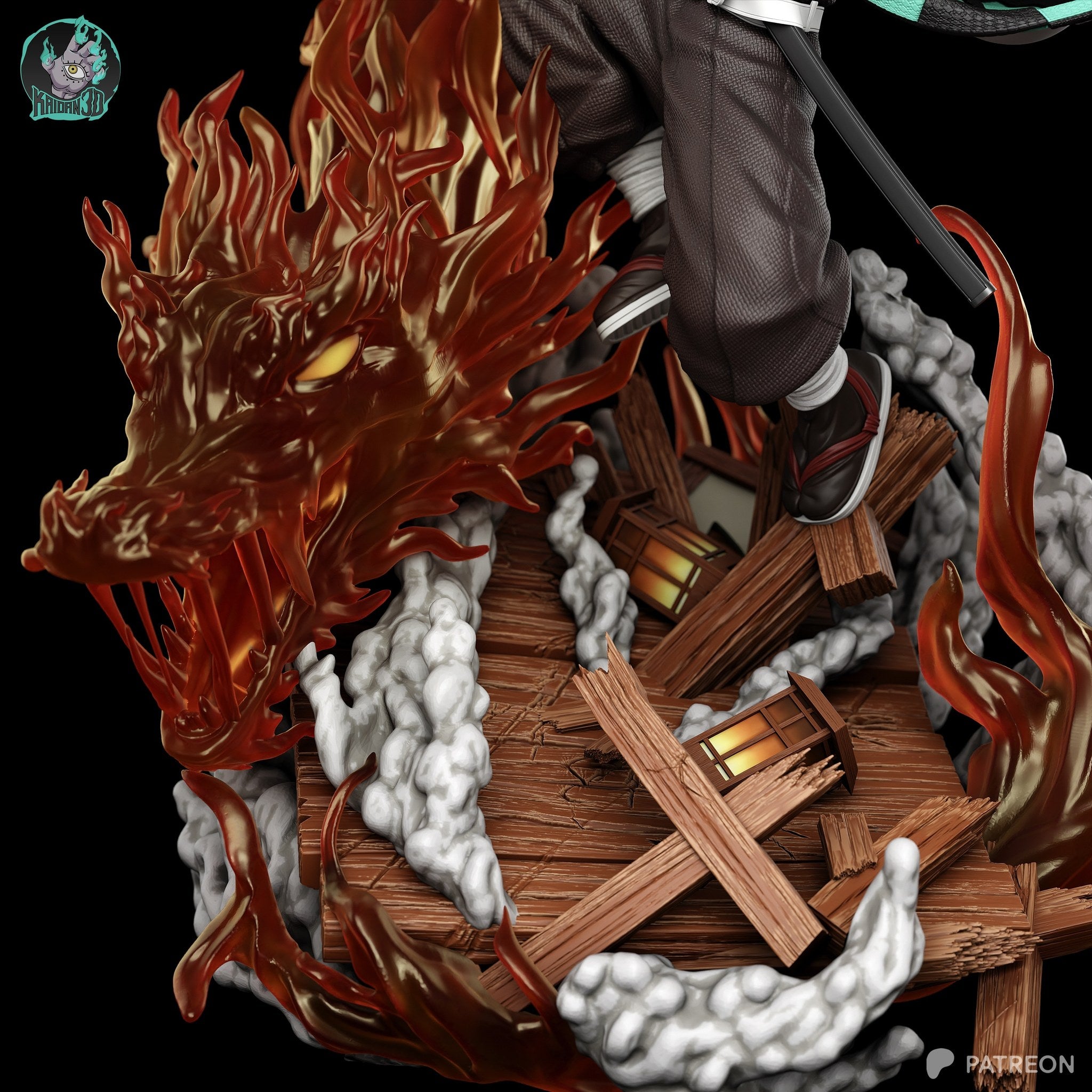 Tanjiro Kamado (Demon Slayer) resin figure by Kaidan 3D — studio render 4