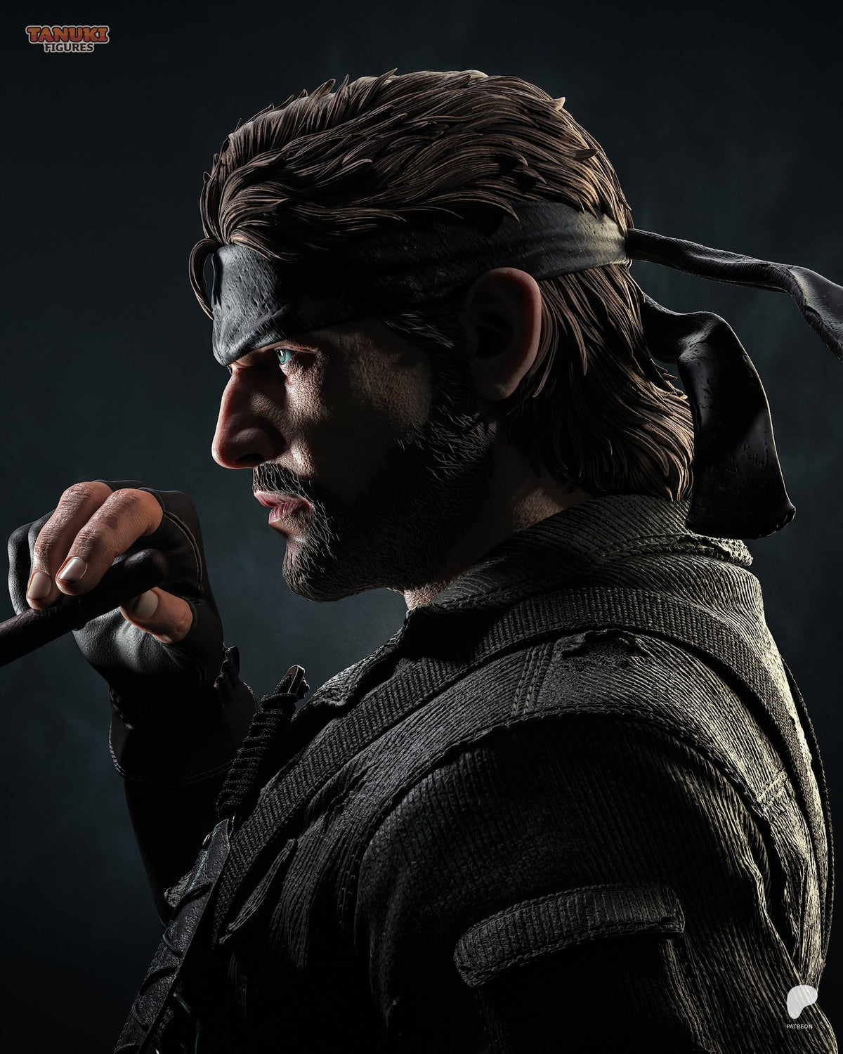 Big Boss (Metal Gear Solid) resin figure by Tanuki Figures — studio render 8