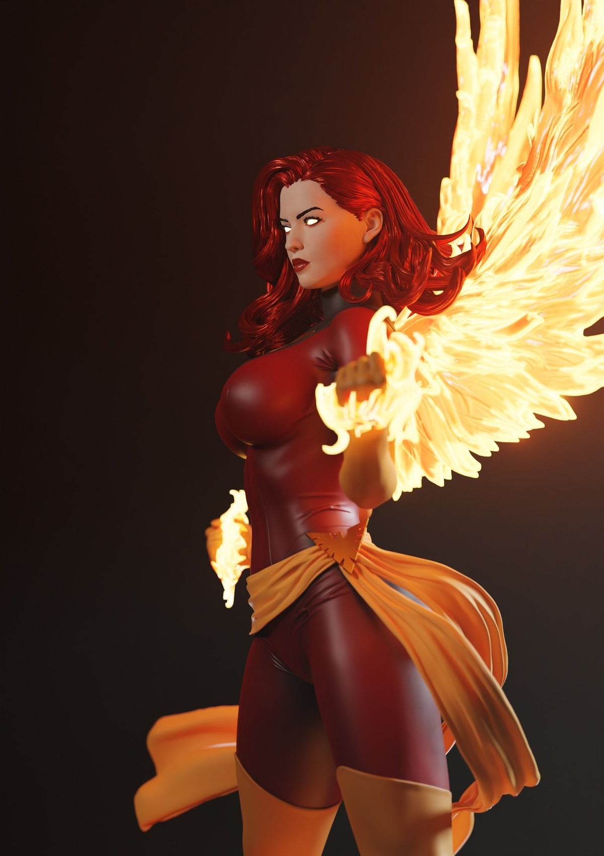 Jean Grey (Marvel) resin figure by Abe3D — studio render 10