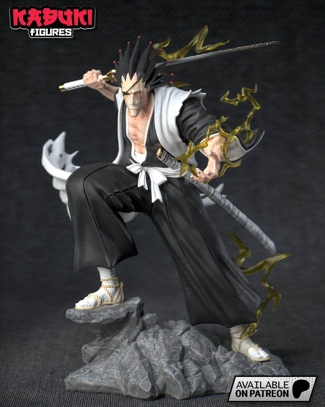 Kenpachi Zaraki (Bleach) resin figure by Tanuki Figures — studio render 1