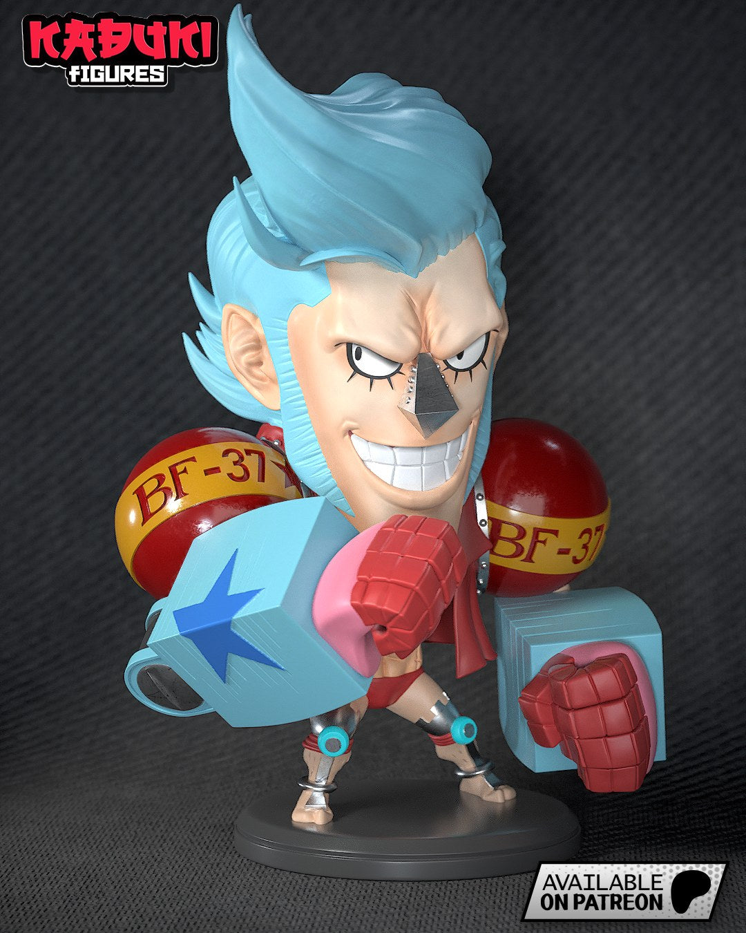 Franky (One Piece) resin figure by Tanuki Figures — studio render 2