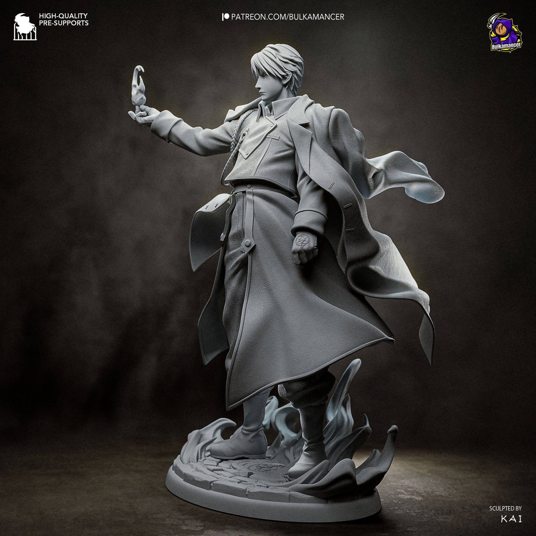 Roy Mustang (Fullmetal Alchemist) resin figure by Bulkamancer — studio render 14