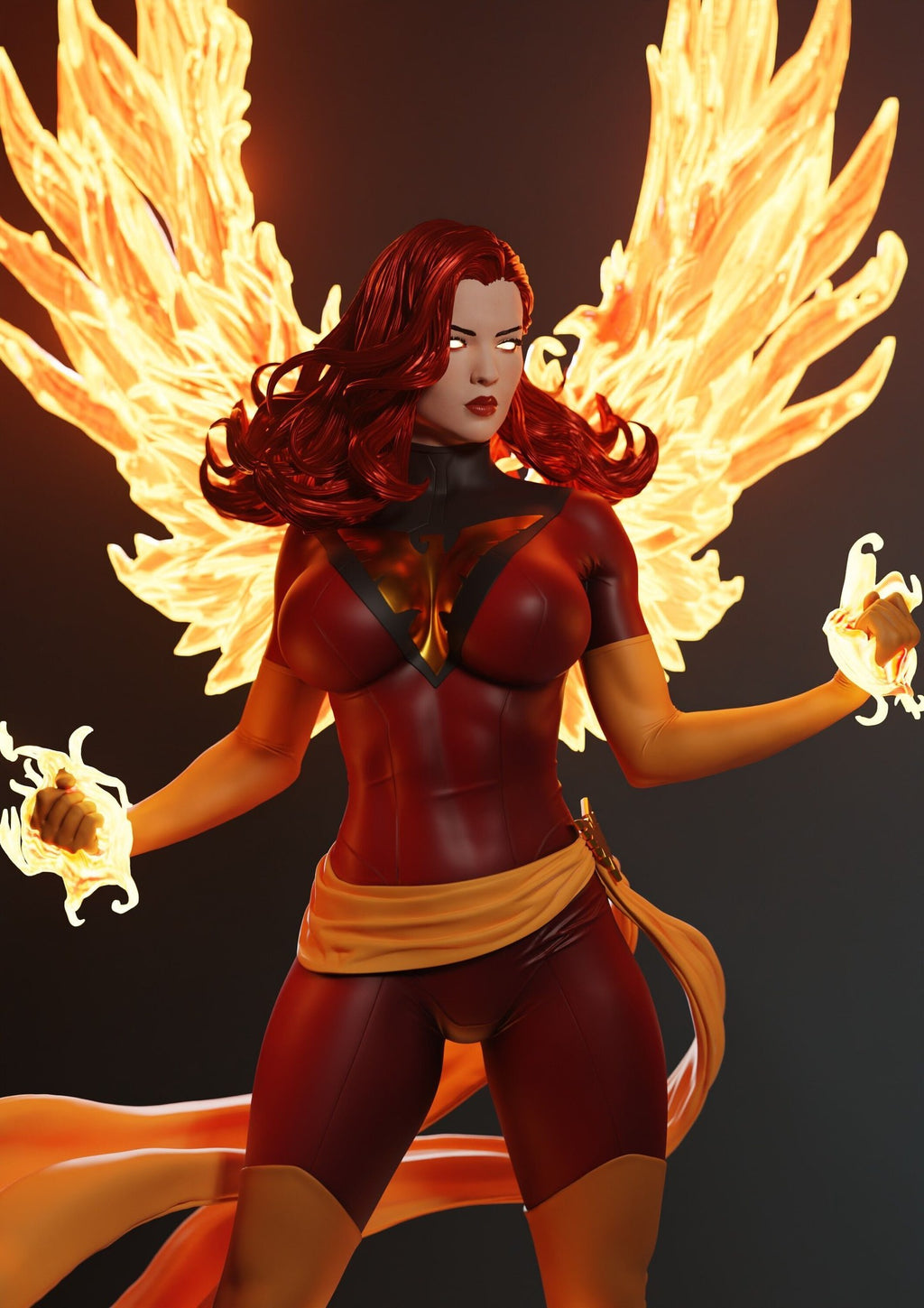 Jean Grey (Marvel) resin figure by Abe3D — studio render 8