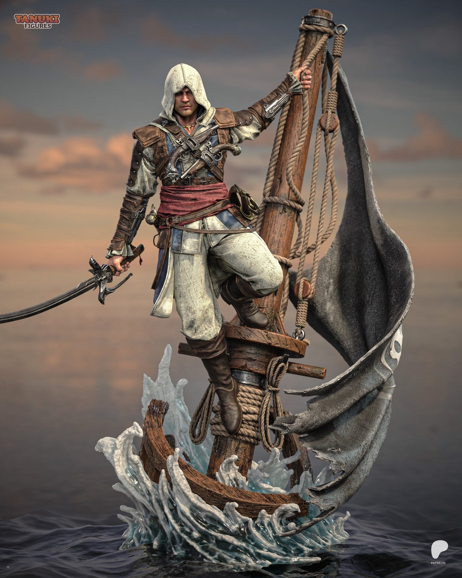 Edward Kenway (Assassin's Creed) resin figure by Tanuki Figures — studio render 1