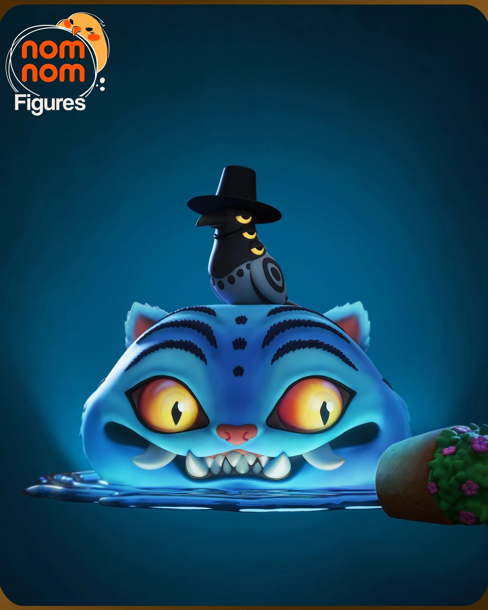 Derpy Tiger KPop Demon Hunters Chibi resin figure by NomNom Figures — studio preview 1