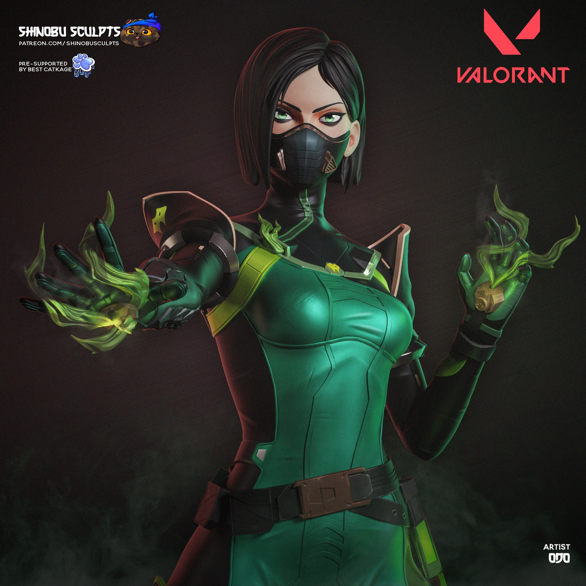 Viper (Valorant) resin figure by Shinobu Sculpts — studio render 1