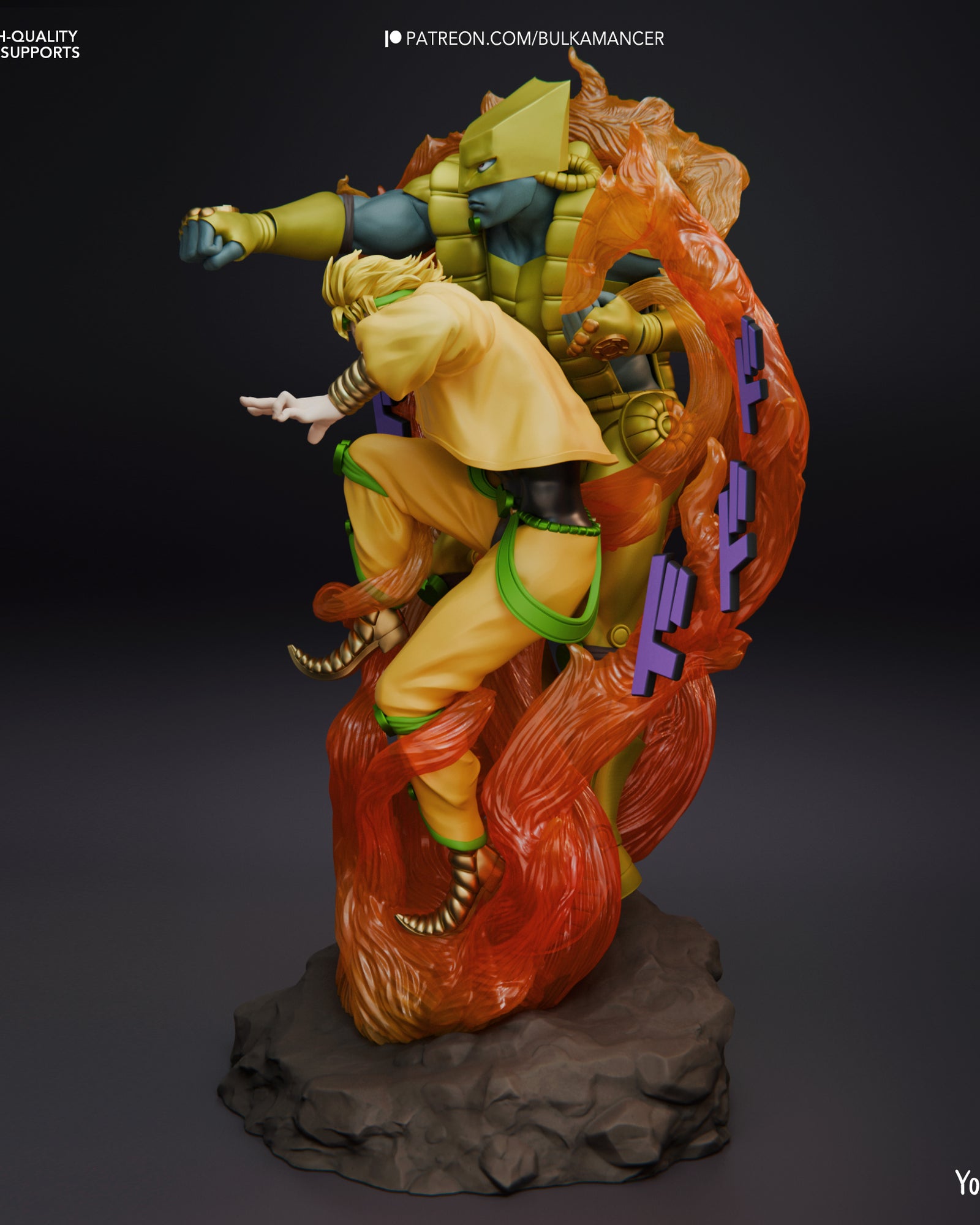 Dio and the World (Jojo's Bizarre Adventure) resin figure by Bulkamancer — studio render 3