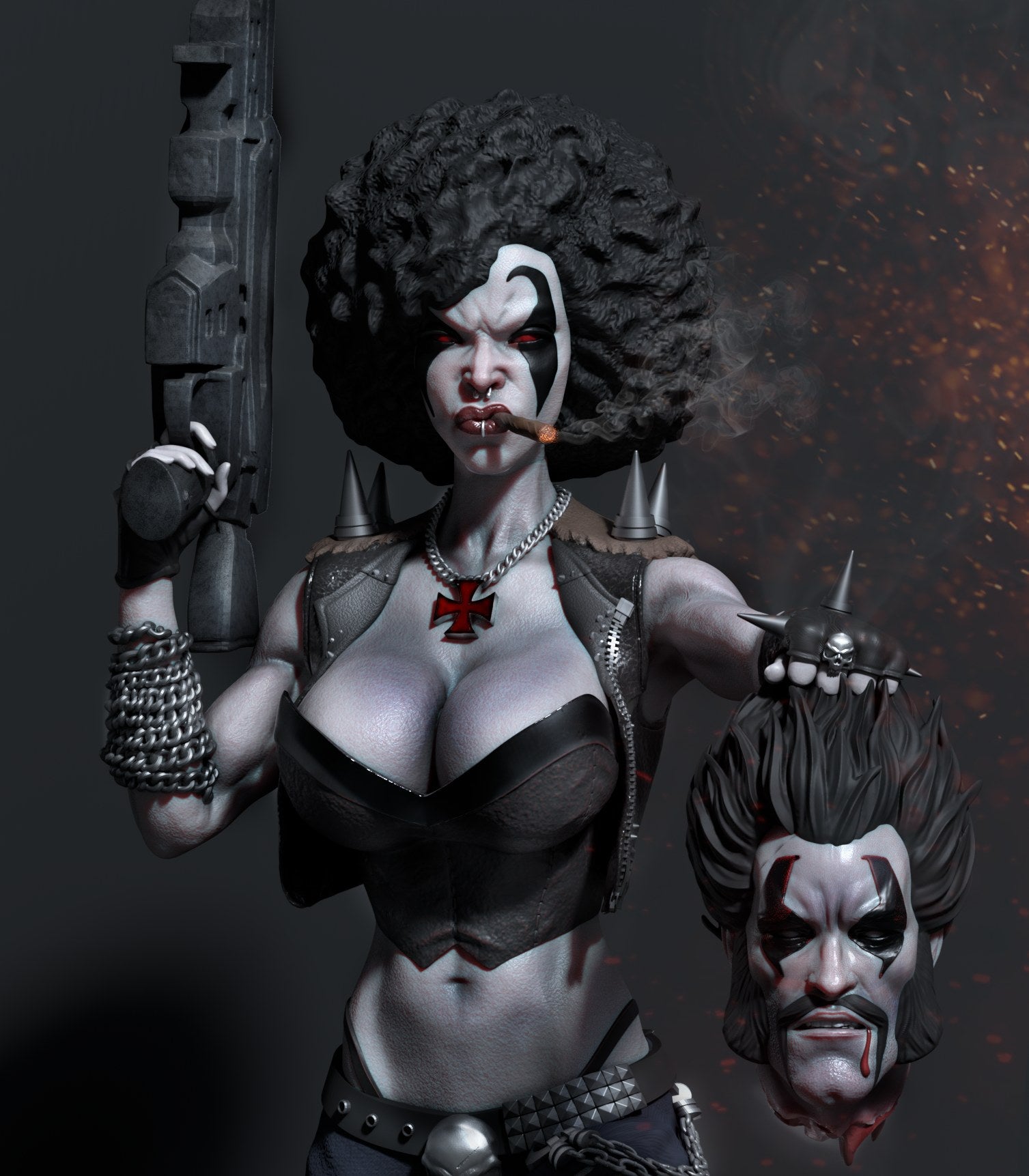 Lady Lobo DC resin figure by CA 3D Studios — studio preview 1