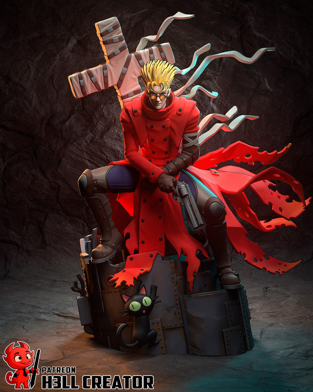Vash the Stampede (Trigun) resin figure by h3LLcreator — studio render 3