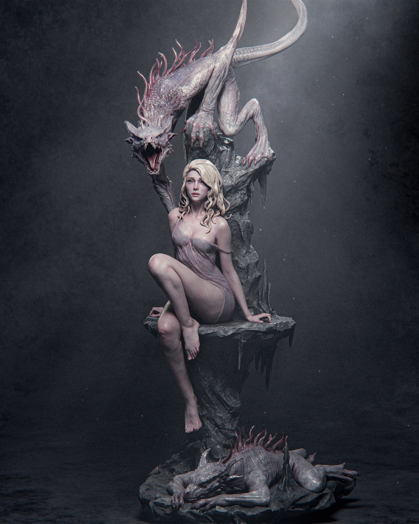 Elegy of the Wyrm _Original Characters resin figure by CA 3D Studios — studio preview 1