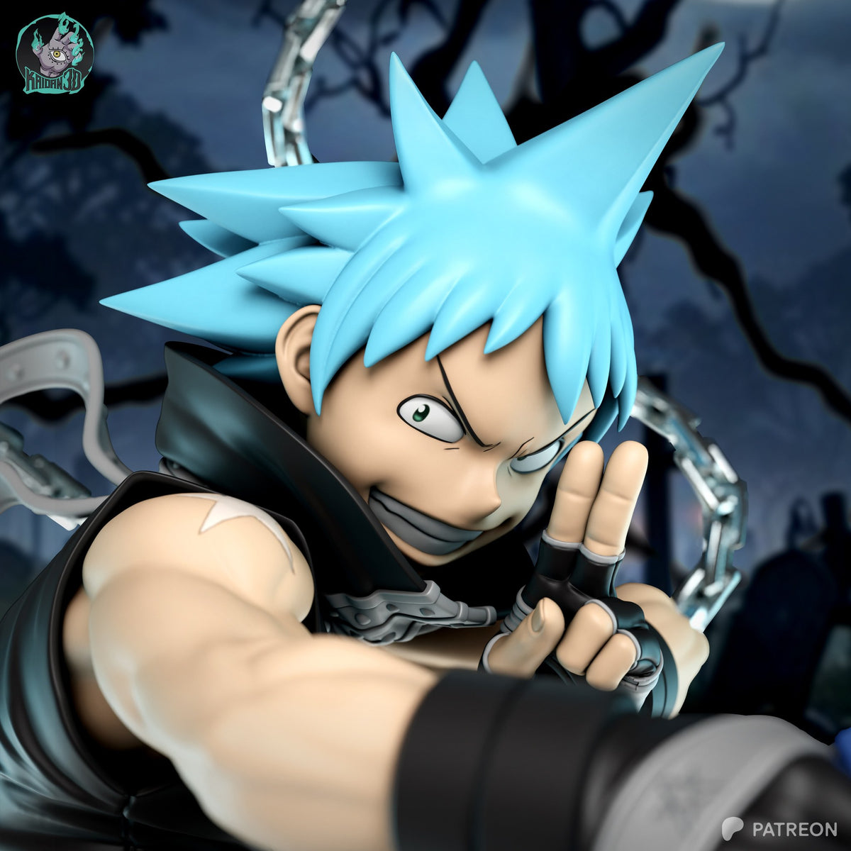 Black Star (Soul Eater) resin figure by Kaidan 3D — studio render 5