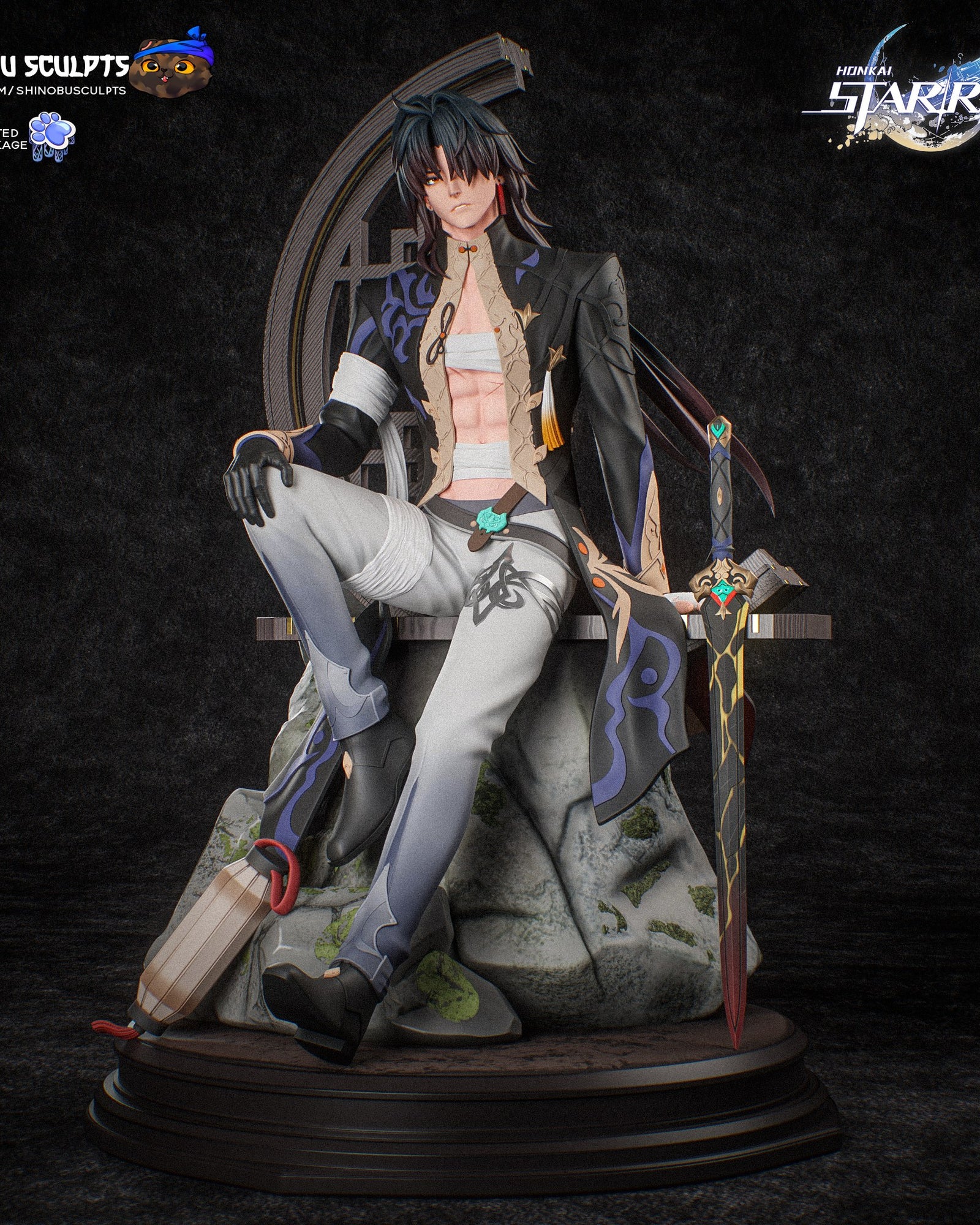 Blade (Honkai Star Rail) resin figure by Shinobu Sculpts — studio render 3