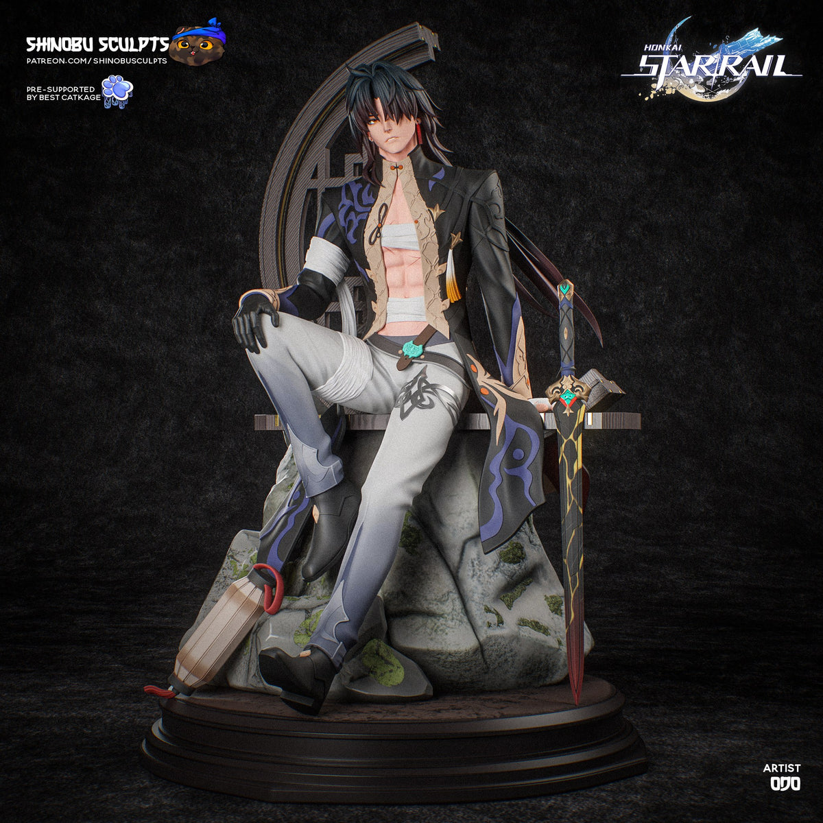 Blade (Honkai Star Rail) resin figure by Shinobu Sculpts — studio render 3