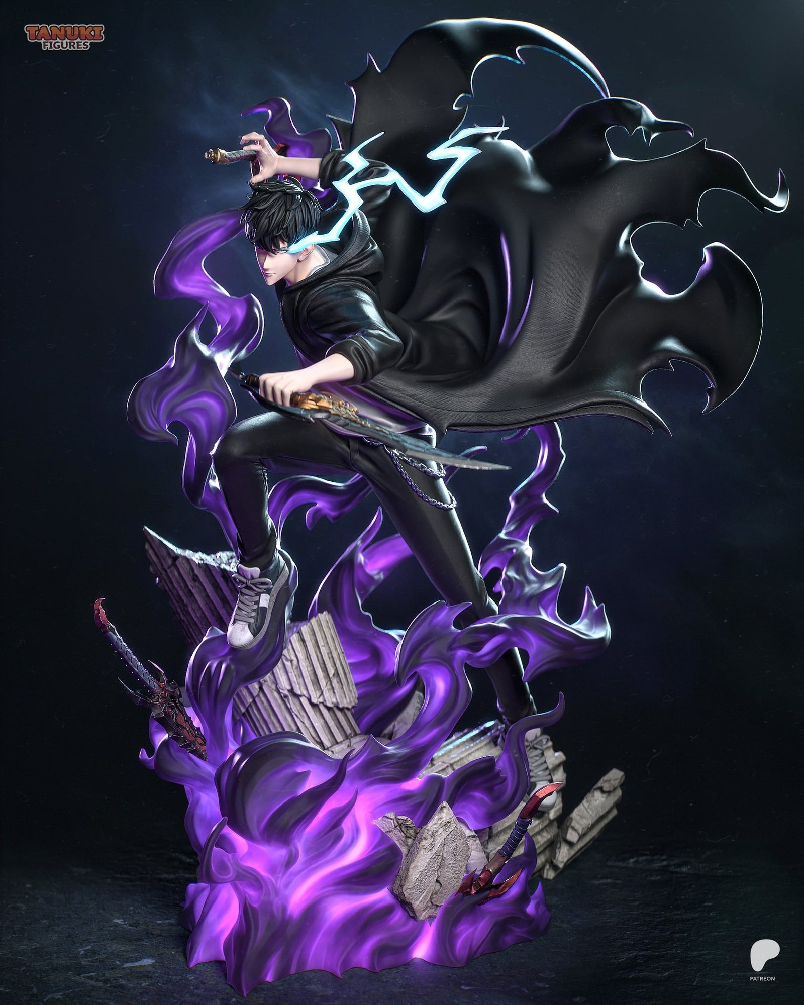 Sung Jin-Woo (Solo Leveling) resin figure by Tanuki Figures — studio render 1