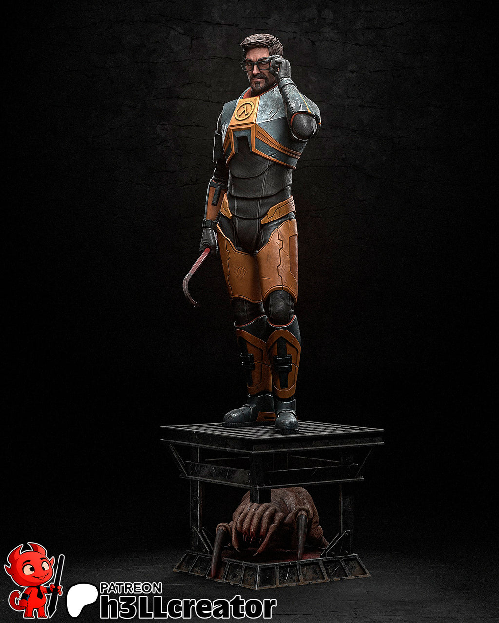 Gordon Freeman (Half-Life) resin figure by h3LLcreator — studio render 2