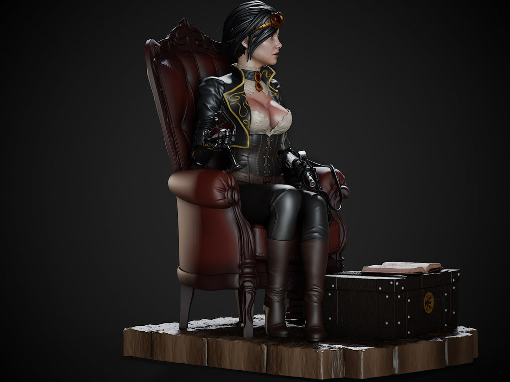 Lady Mechanika resin figure by CA 3D Studios — studio preview 3