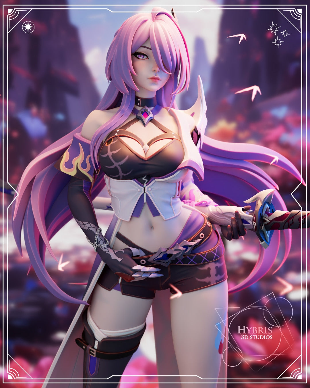 Acheron (Honkai Star Rail) resin figure by Hybris Studios — studio render 1