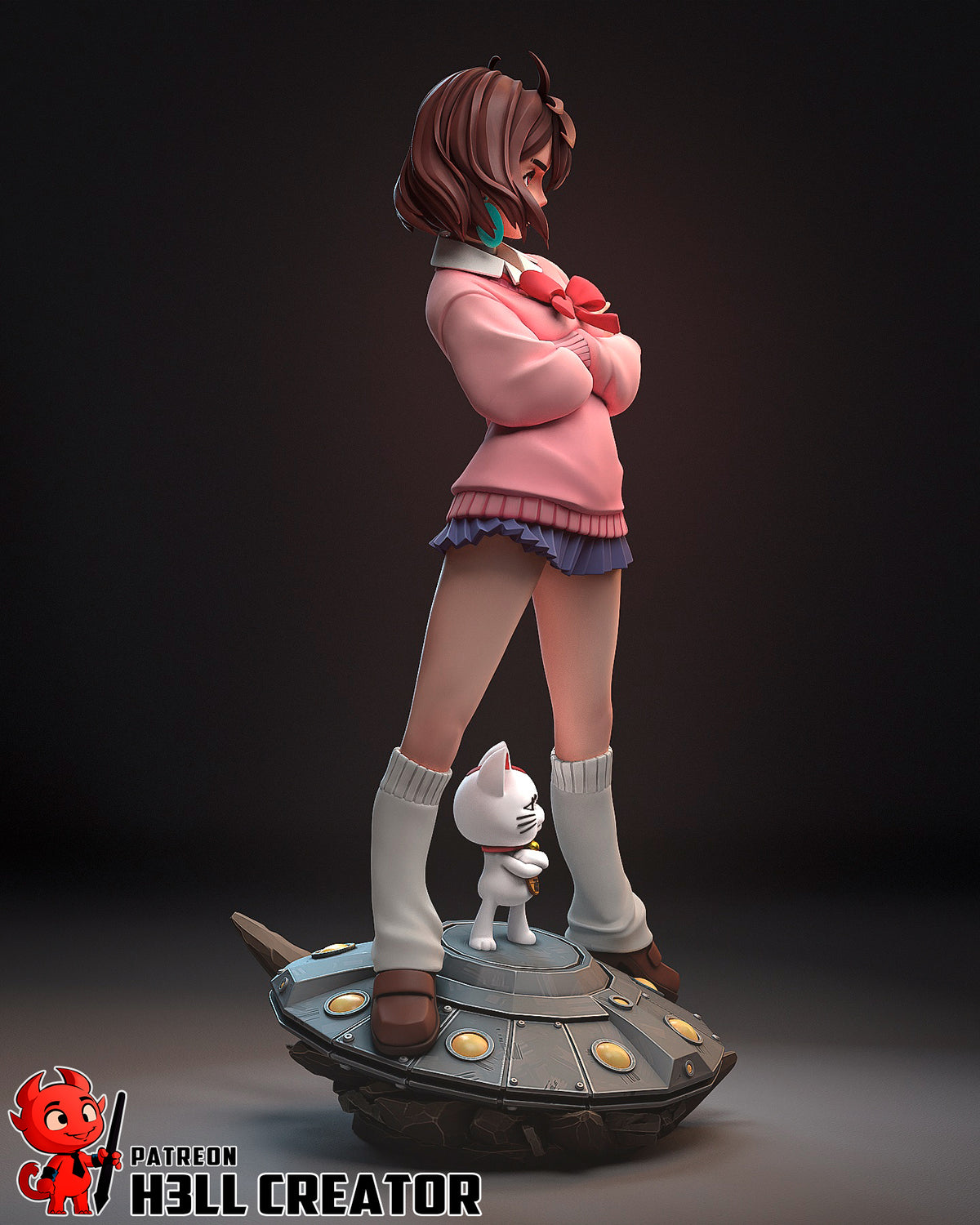 Momo Ayase (Dandadan) resin figure by h3LLcreator — studio render 10