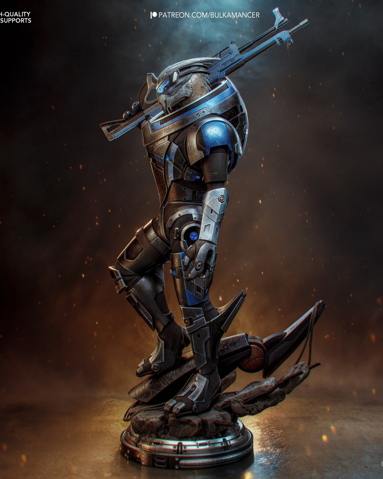 Garrus Vakarian (Mass Effect) resin figure by Bulkamancer — studio render 4