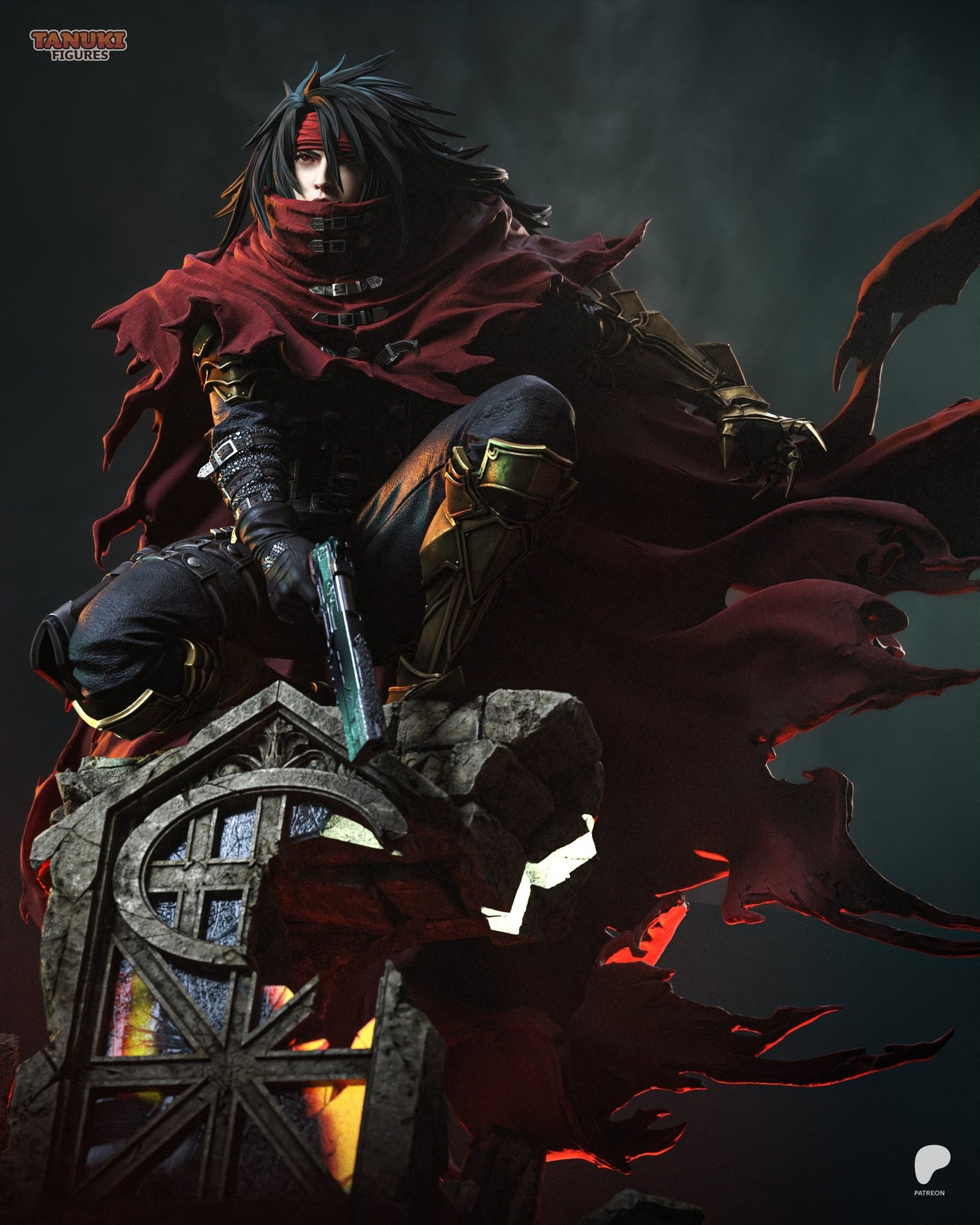 Vincent Valentine (Final Fantasy) resin figure by Tanuki Figures — studio render 5