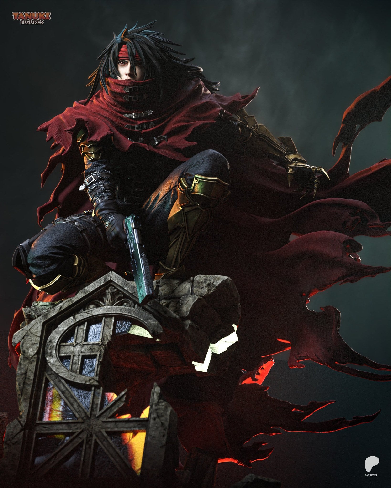Vincent Valentine (Final Fantasy) resin figure by Tanuki Figures — studio render 5